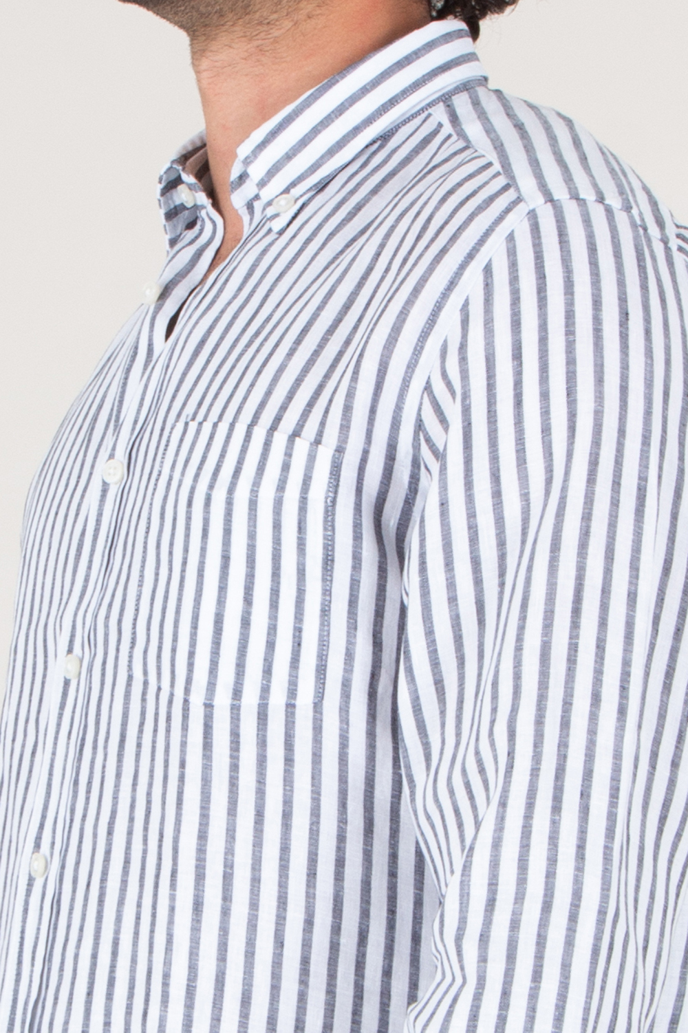 BOSS Regular Fit Striped Linen Shirt