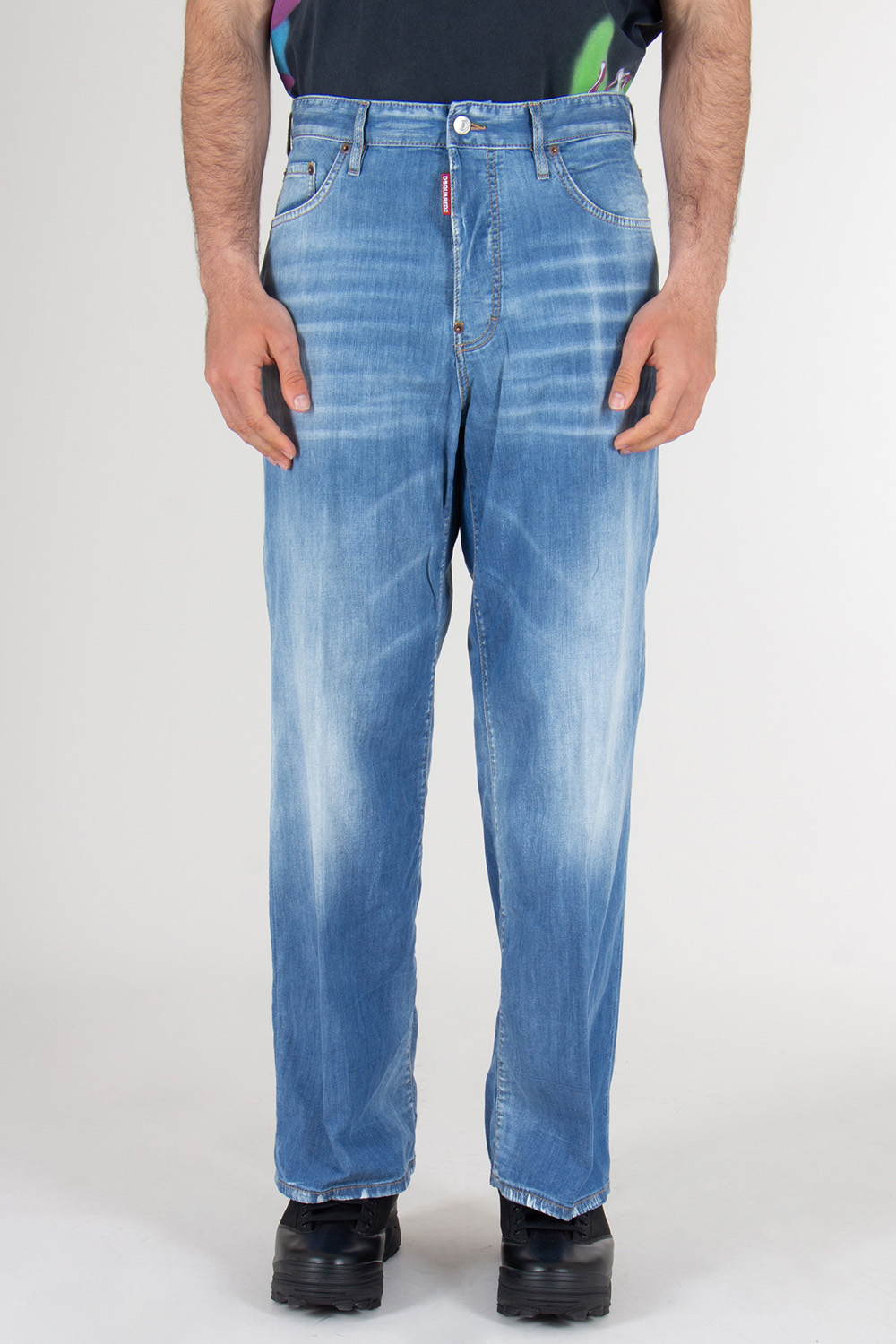 DSQUARED2 Relaxed Fit Washed Distressed Denim Jeans