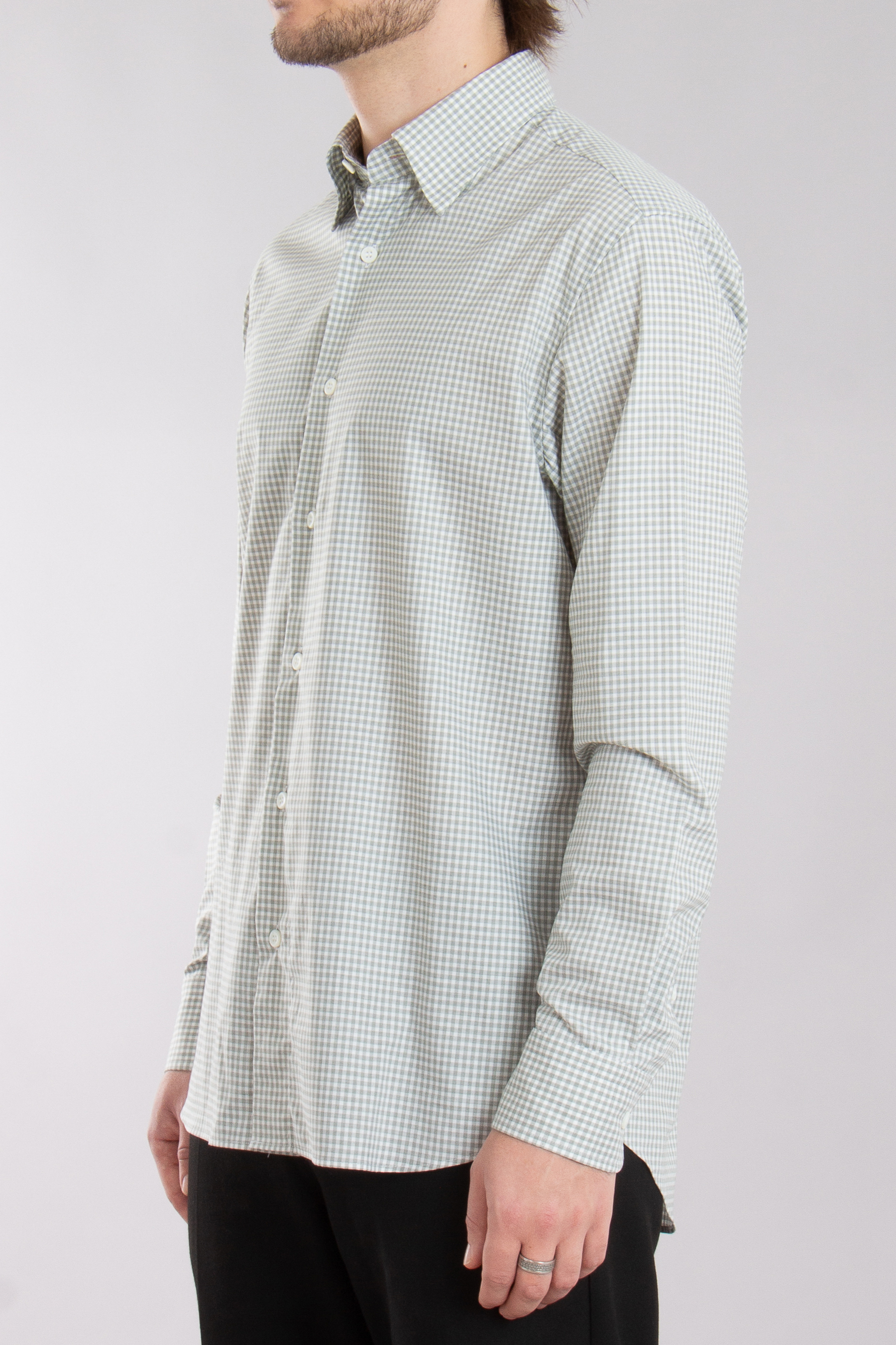 BRIONI Checked Cotton Under-Button-Down Shirt