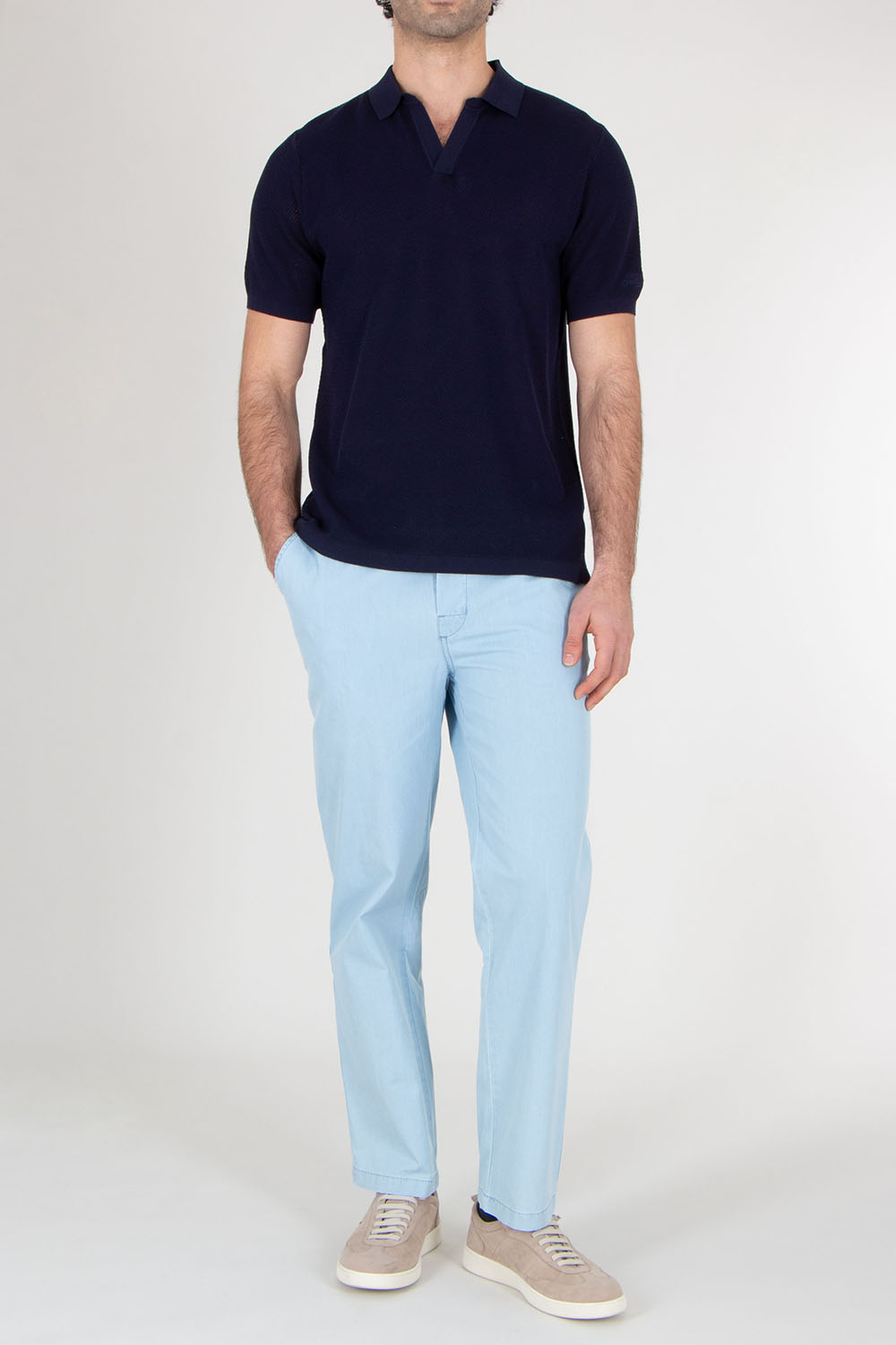 MC 2 SAINT BARTH Regular Fit Knitted Mesh Cotton Polo Sloan