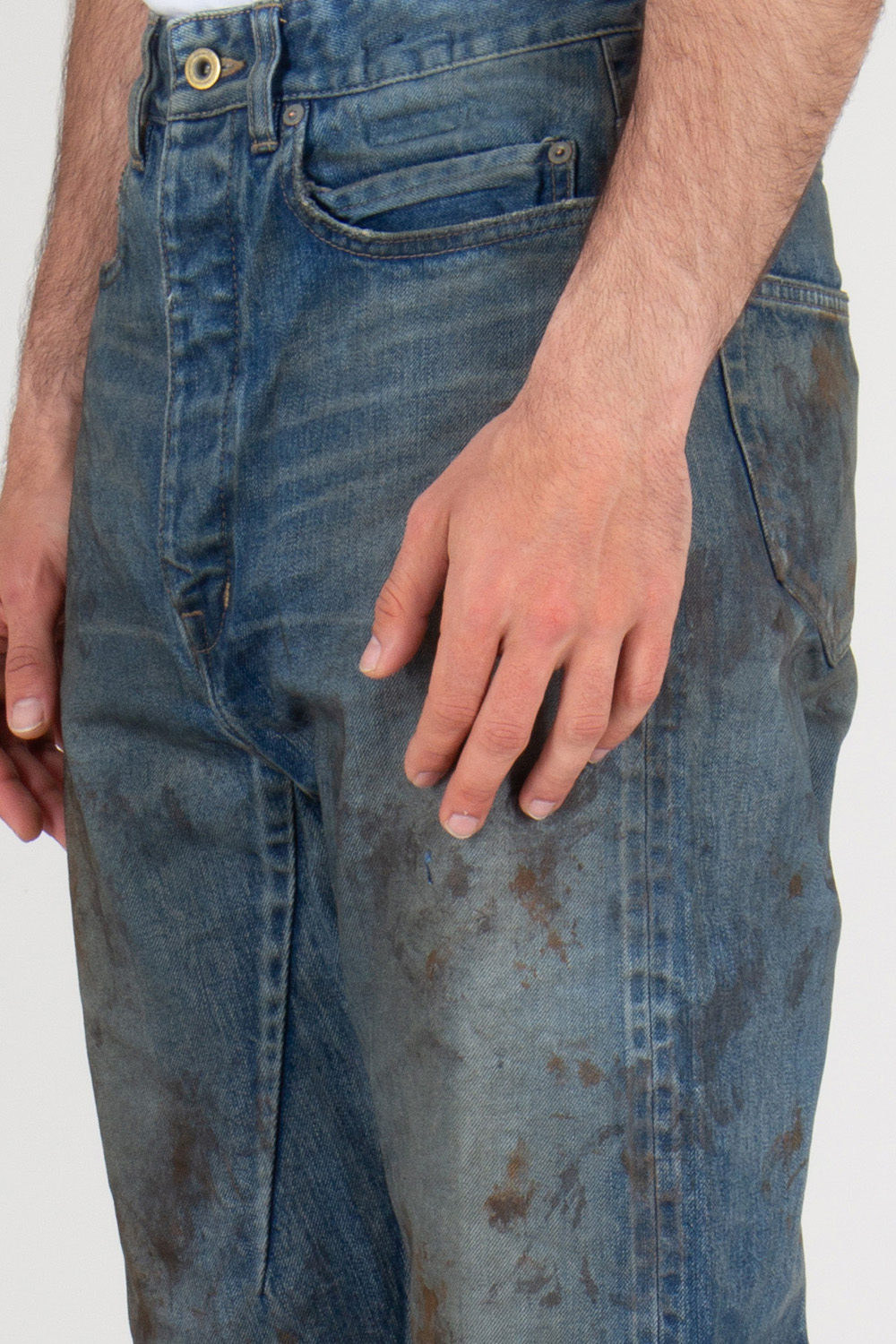 RICK OWENS DRKSHDW Relaxed Fit Distressed Denim Collapse Jeans