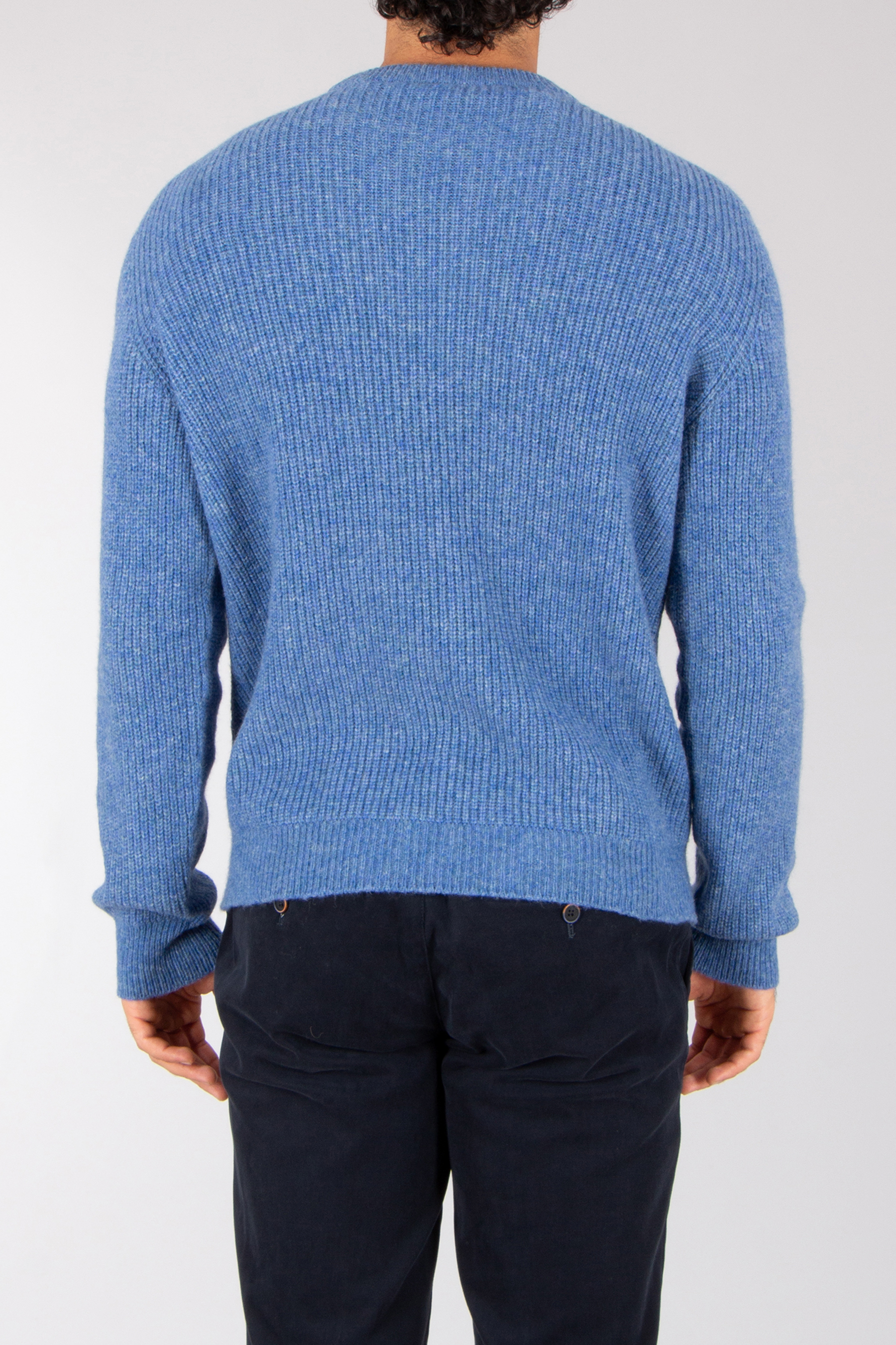 ROBERTO COLLINA Regular Fit Ribbed Extrafine Wool-Baby Camel Blend Crew Neck Sweater Bekleidung, Strickwaren, Pullover