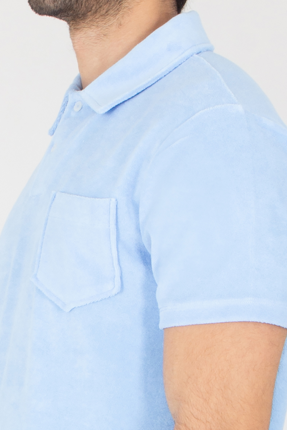 AURÉLIEN Slim Fit Cotton Blend Terry Polo Shirt