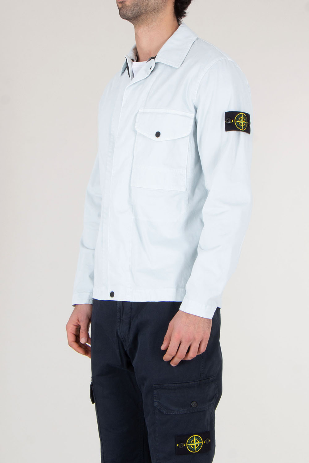 STONE ISLAND Regular Fit Stretch Cotton Overshirt  