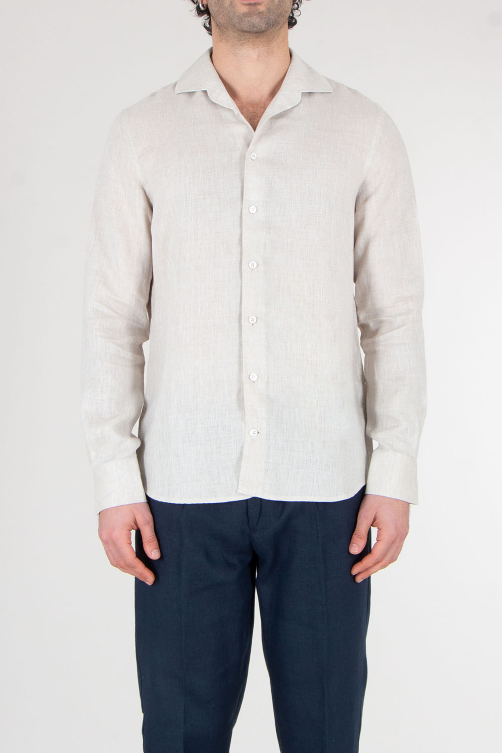AURÉLIEN Slim Fit Linen Shirt Seaside