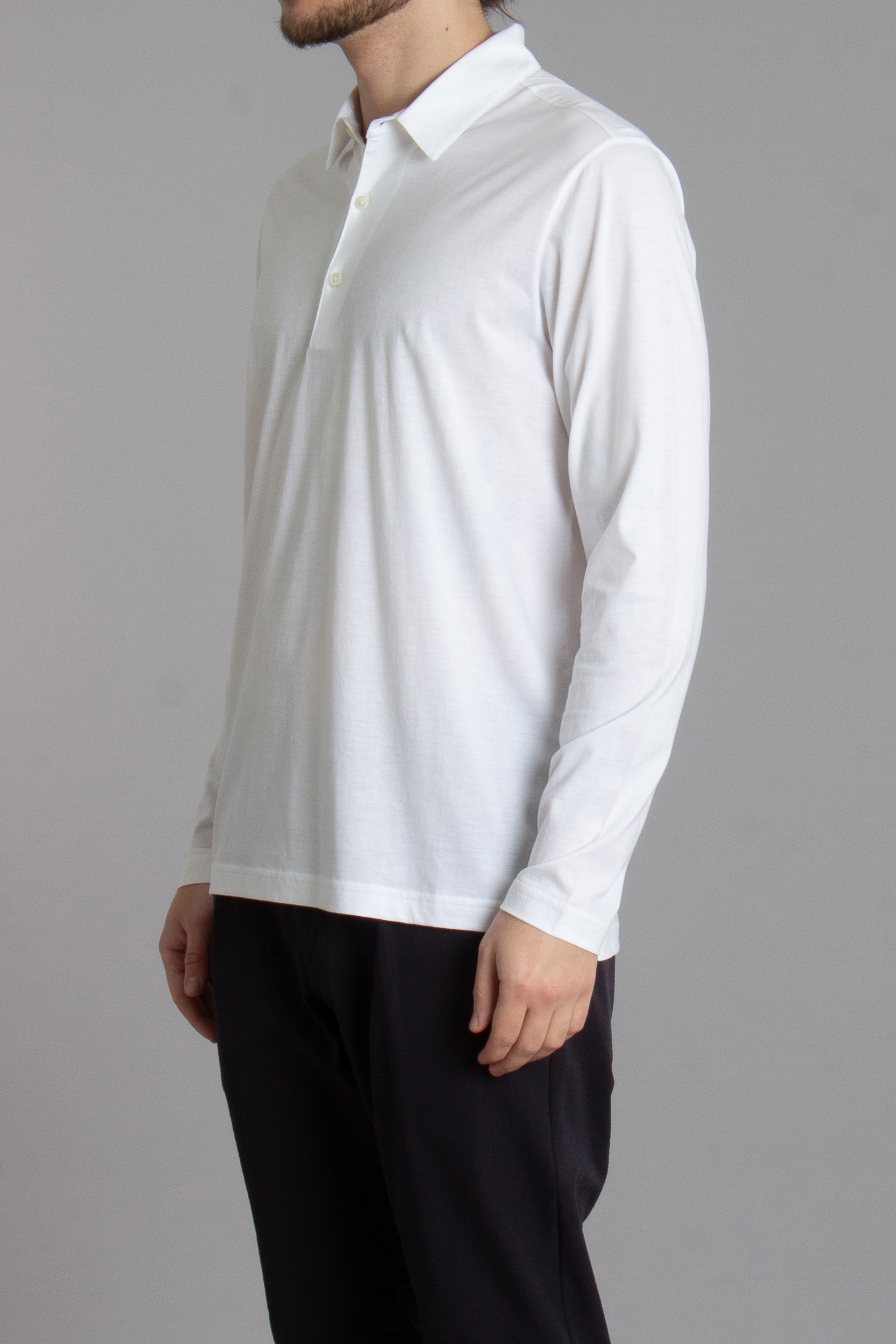 STEFAN BRANDT Organic Urpima Sea Island Cotton Jersey Long Sleeve Polo Shirt Luca STEFAN BRANDT Organic Urpima Sea Island Cotton Jersey Long Sleeve Polo Shirt Luca