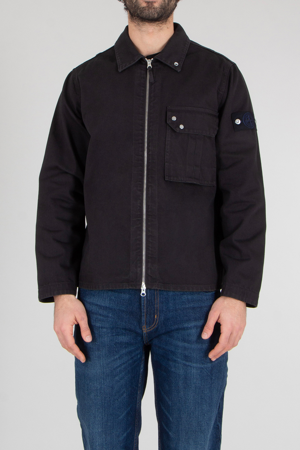 STONE ISLAND Regular Fit Cotton Bull Denim Overshirt