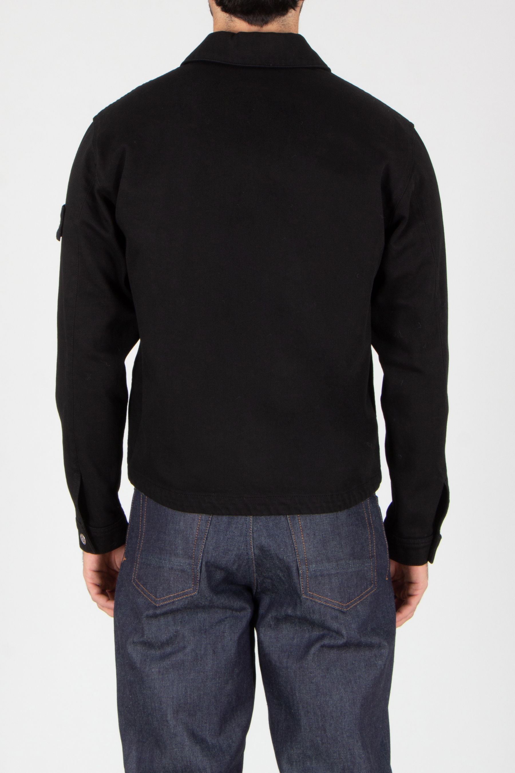 STONE ISLAND Comfort Fit Cotton Bull Denim-TC Overshirt Langarm, Fleece, Mantel, Hosen, Person
