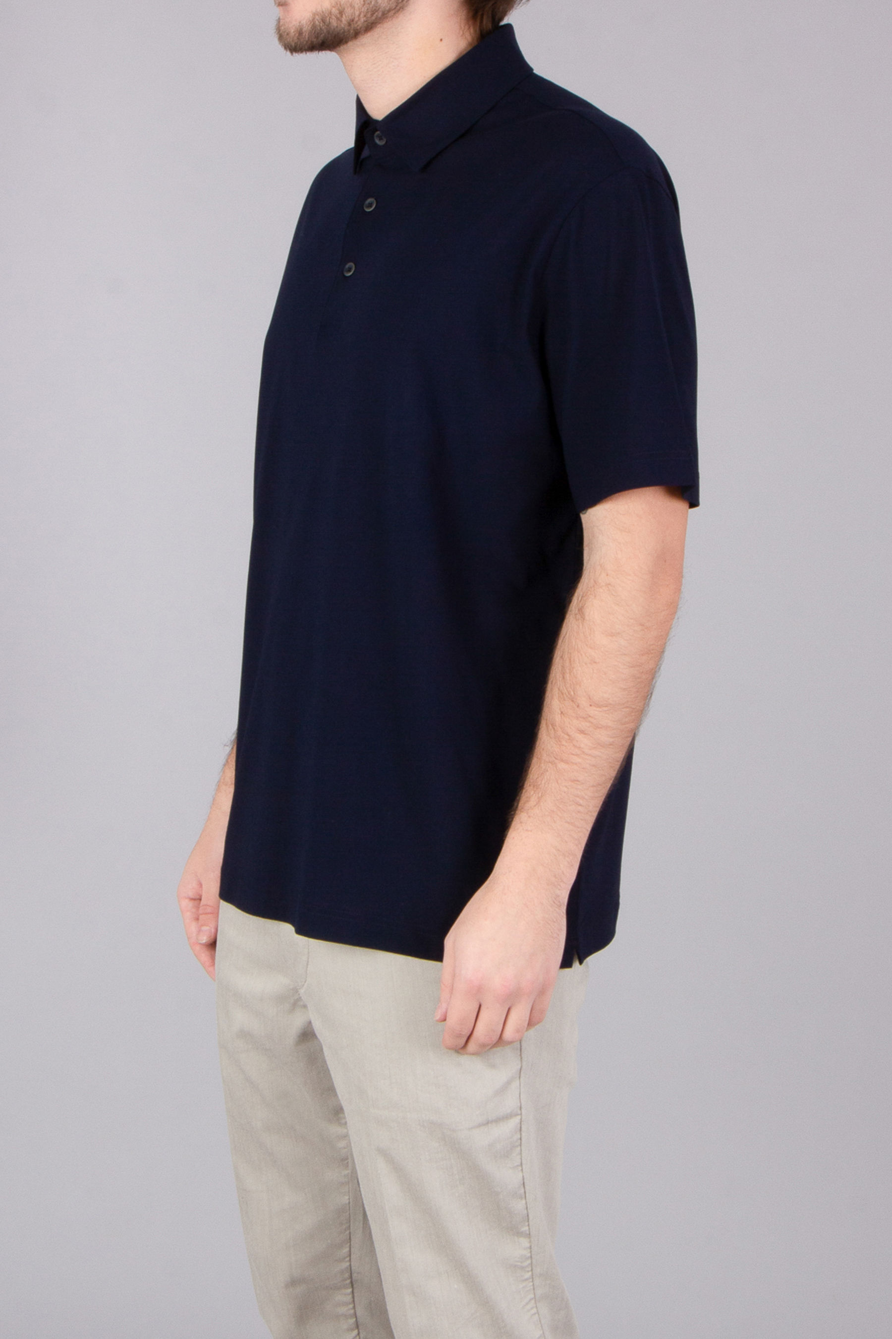 HERNO Regular Fit Voile Crêpe Jersey Polo Shirt HERNO Regular Fit Voile Crêpe Jersey Polo Shirt