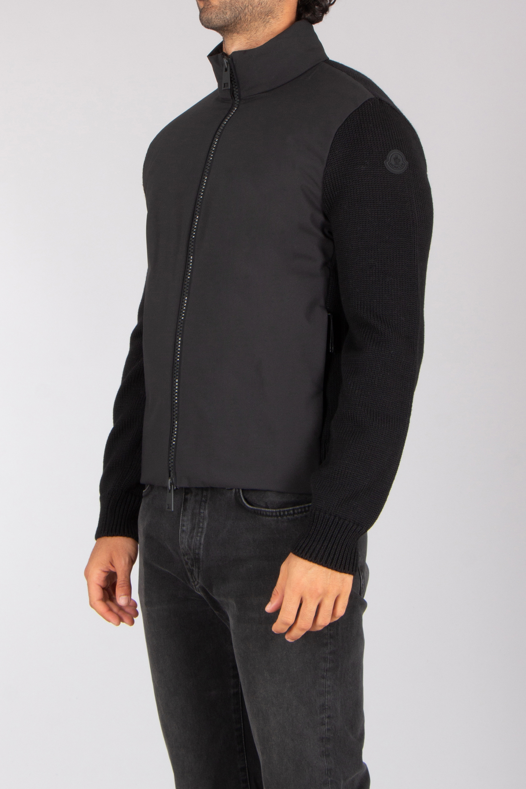 MONCLER Regular Fit Down Padded Virgin Wool Cardigan Mantel, Jacke, Langarm, Fleece, Kapuzenpulli