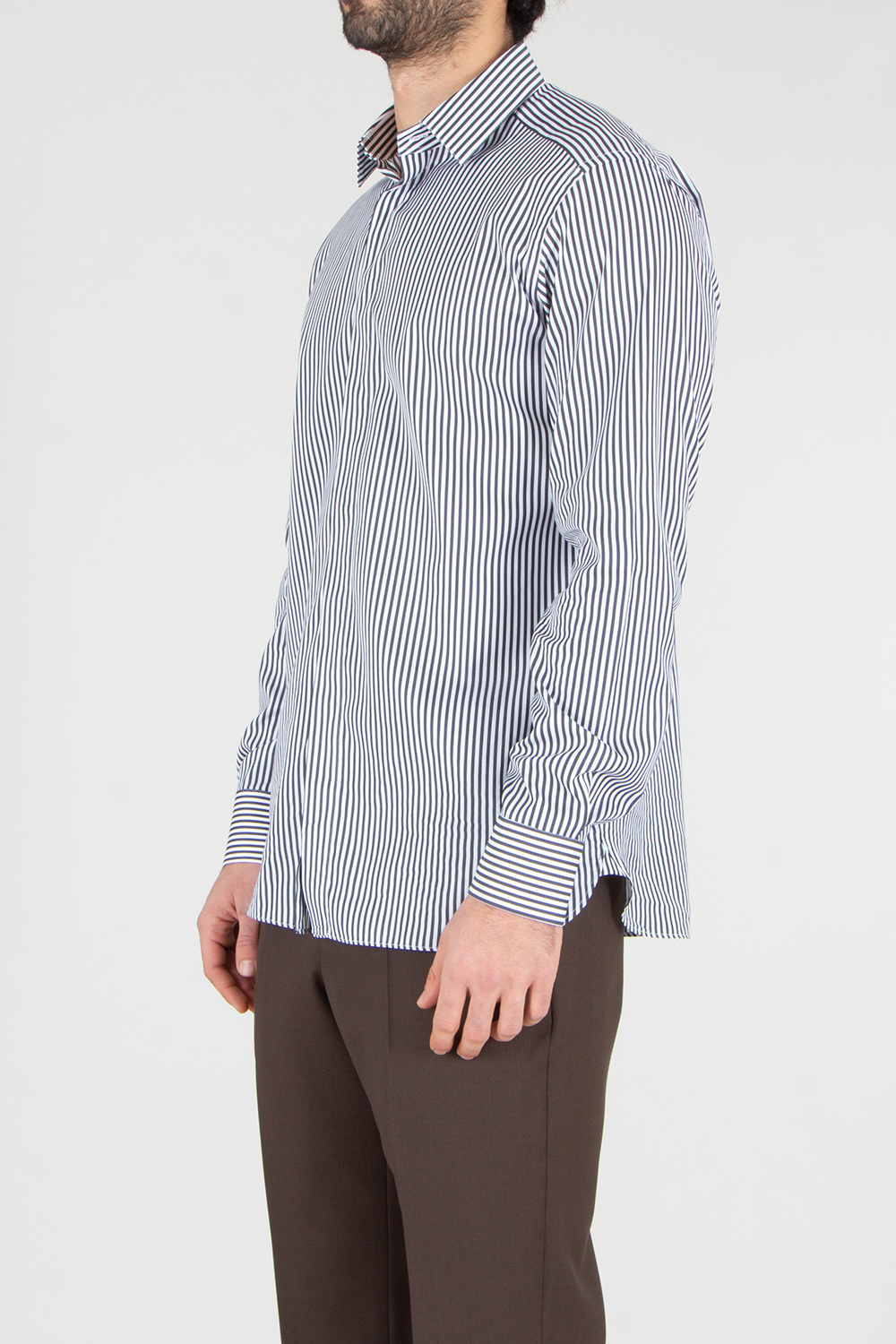 TOM FORD Classic Fit Striped Cotton-Silk Blend Shirt