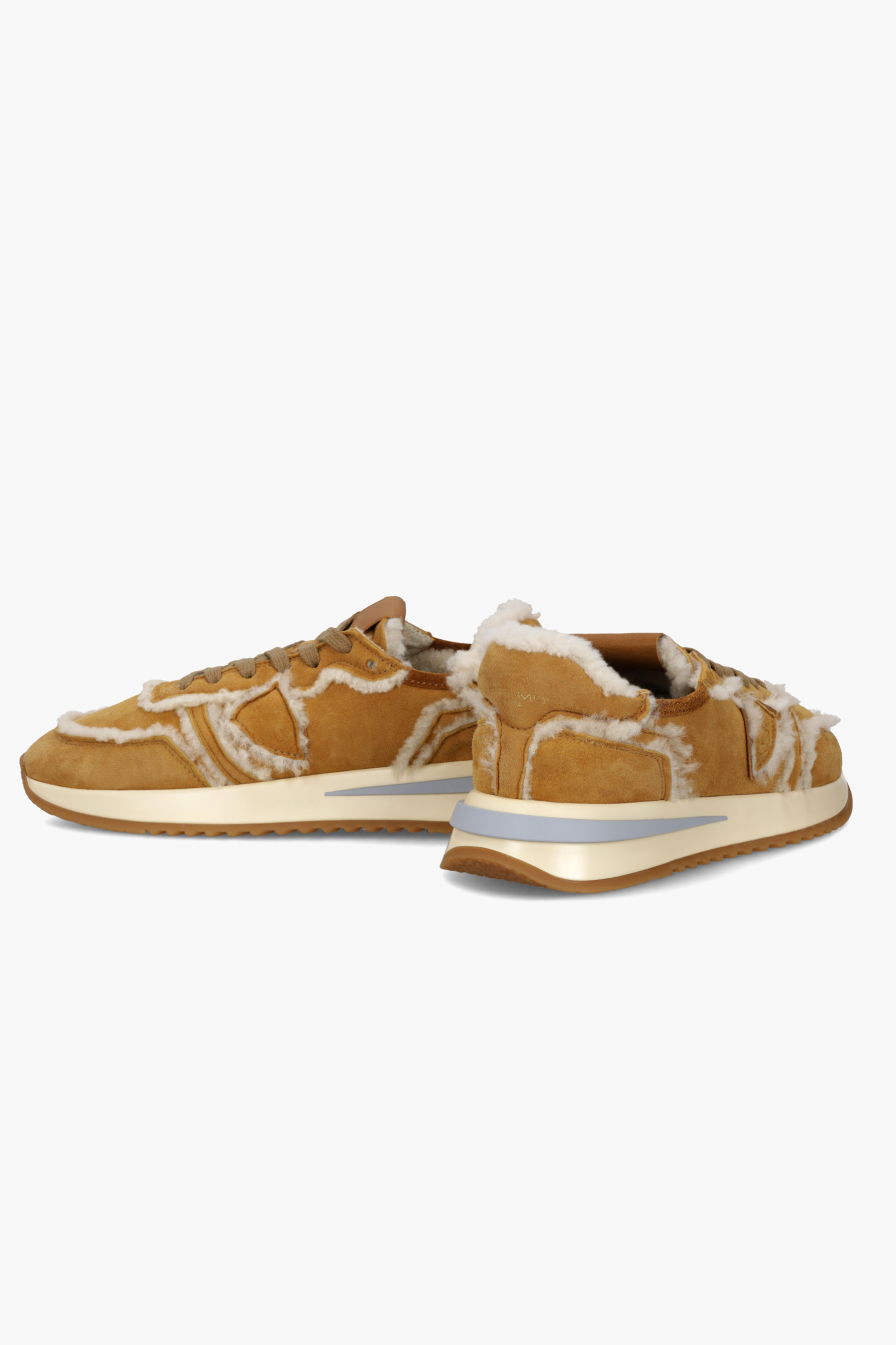 PHILIPPE MODEL Faux Shearling Lined Suede Sneakers Tropez 2.1 Low Bekleidung, Schuhwerk, Schuh, Sneaker, Wildleder
