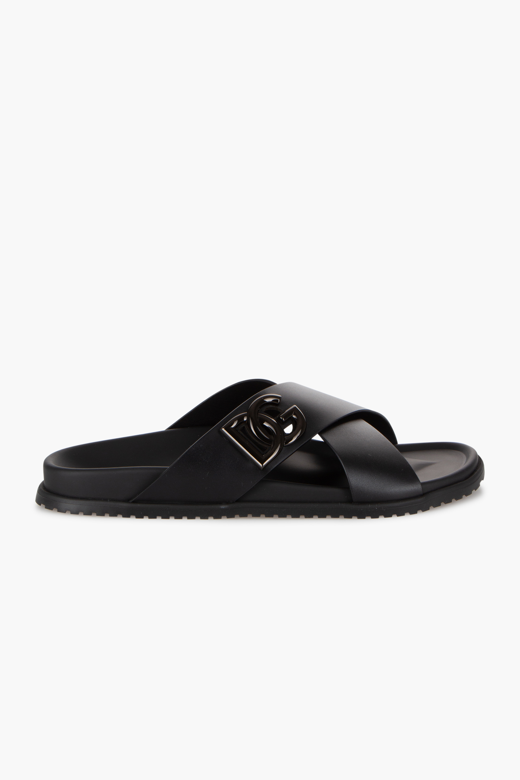 DOLCE & GABBANA Monogrammed Calfskin Sandals