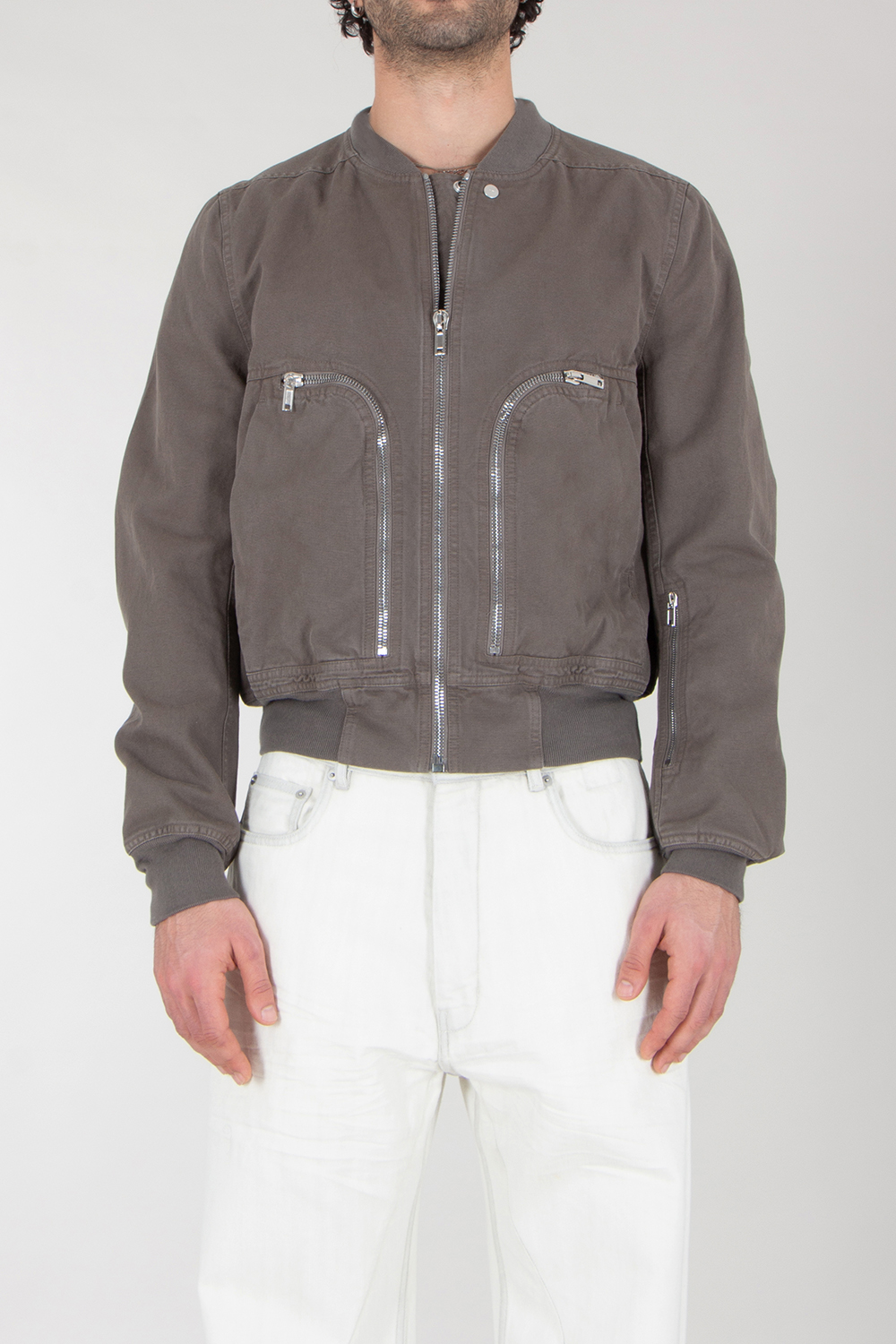 RICK OWENS DRKSHDW Regular Fit Organic Cotton Bomber Jacket Bauhaus Flight