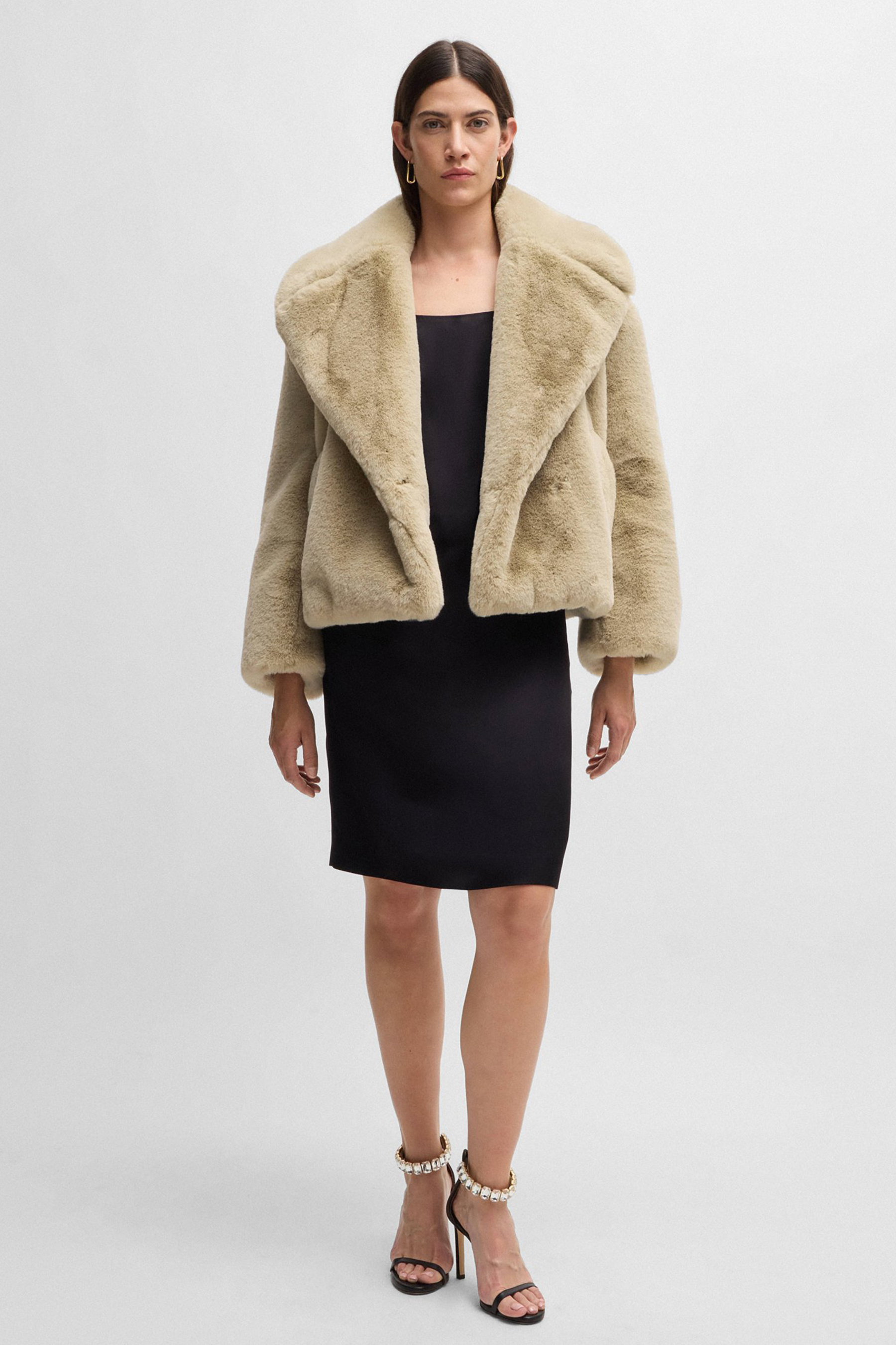 BOSS Cropped Teddy Jacket Curmeta BOSS Cropped Teddy Jacket Curmeta