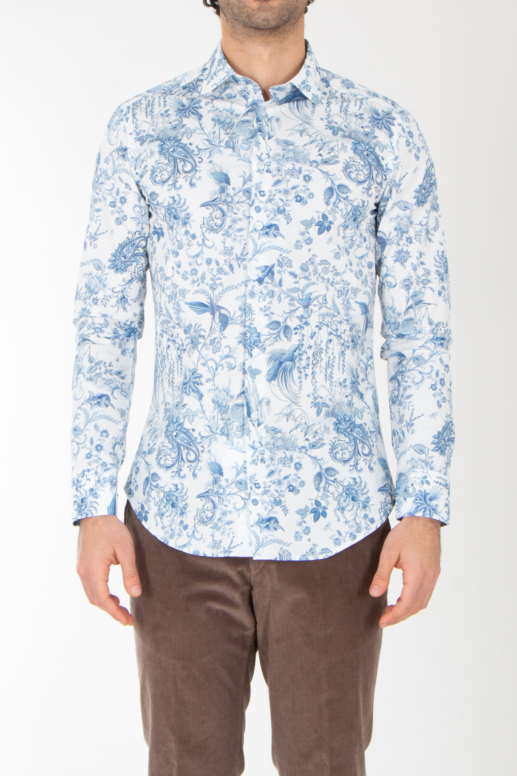 Langarm, Hemd, Muster, Mann, Person