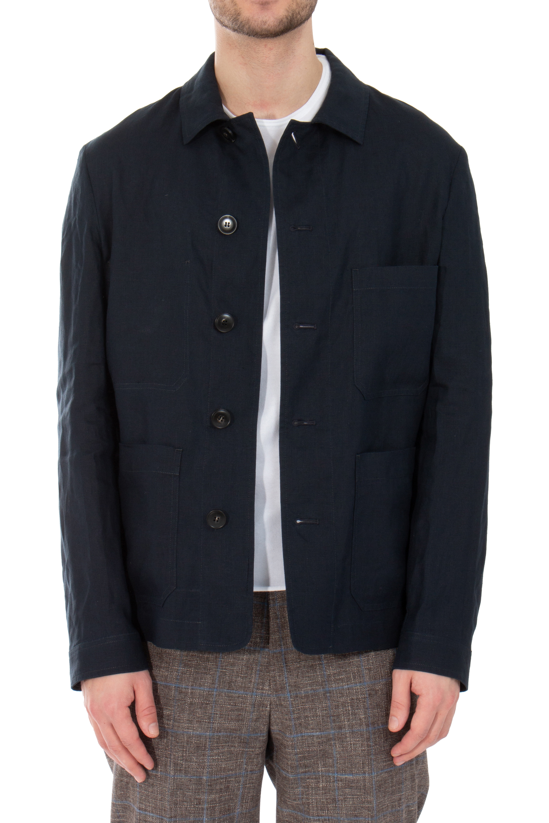 CANALI Relaxed Fit Linen Overshirt