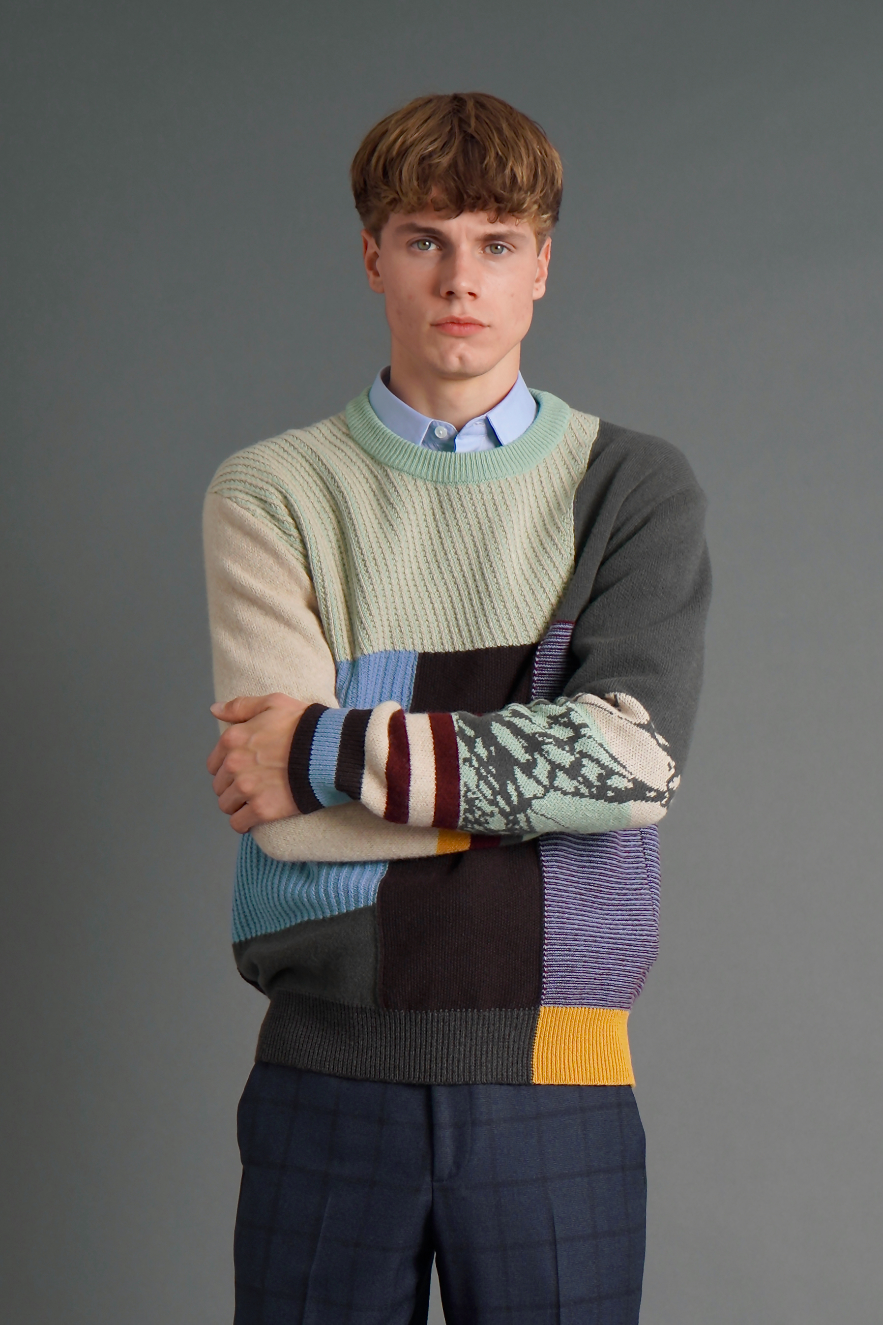 PAUL SMITH Patchwork Lambswool Knit Sweater PAUL SMITH Patchwork Lambswool Knit Sweater