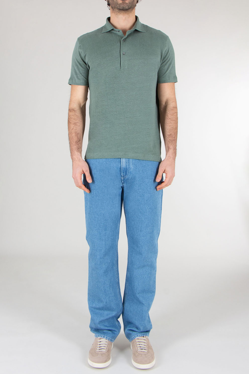 STEFAN BRANDT Linen Stretch Jersey Polo Shirt Laurin