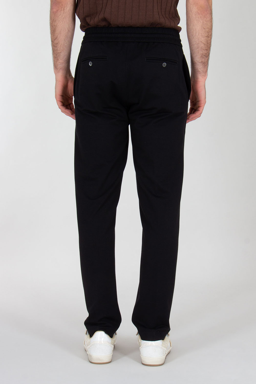 STEFAN BRANDT Slim Fit Cotton Jersey Trousers With Drawstring Waist Jonas