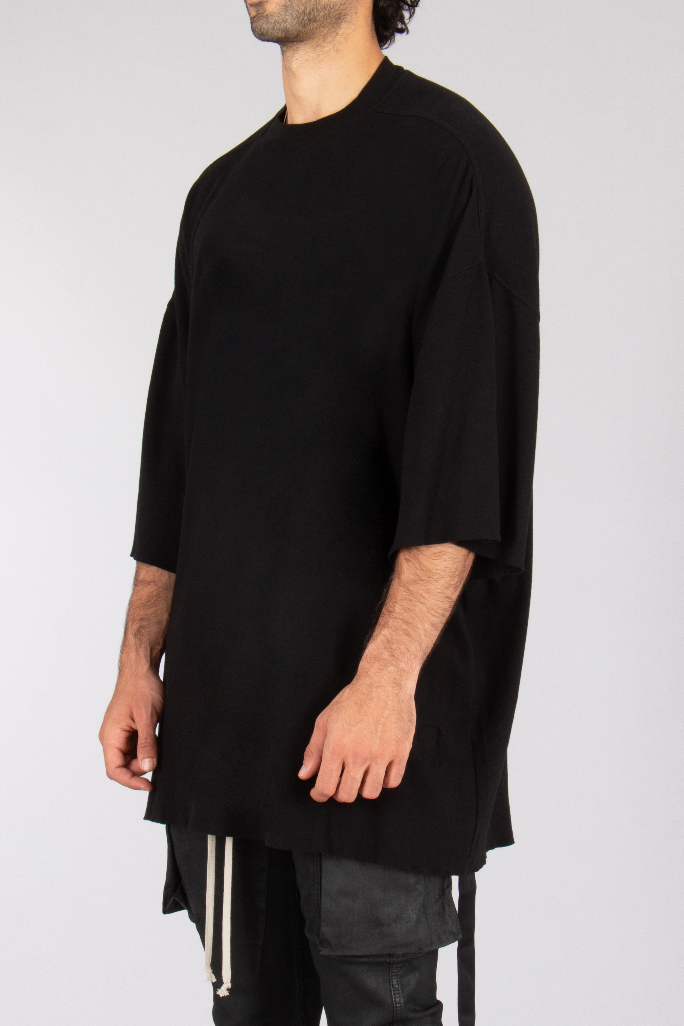 RICK OWENS DRKSHDW Oversized Fit Brushed Organic Cotton Jersey Tommy T T-Shirt Langarm, Ärmel, Mantel, Modisch, Person