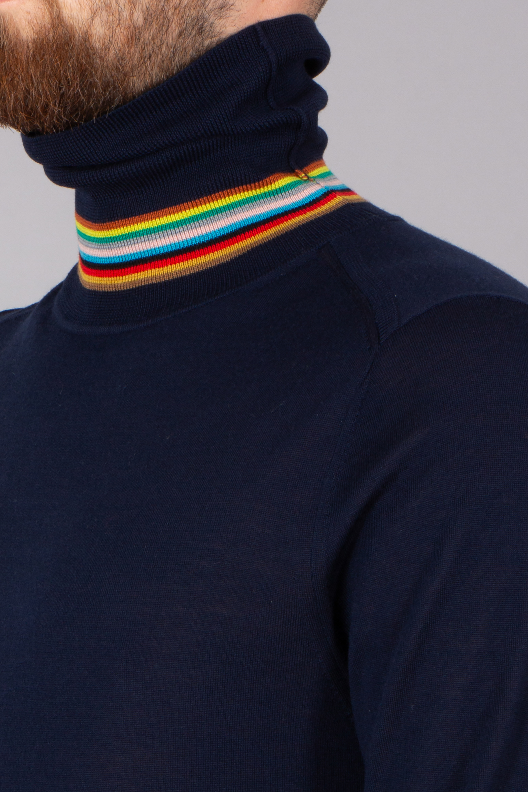 PAUL SMITH Classic Fit Wool Roll Neck Sweater Zubehor, Hals, Person, Erwachsener, Mann