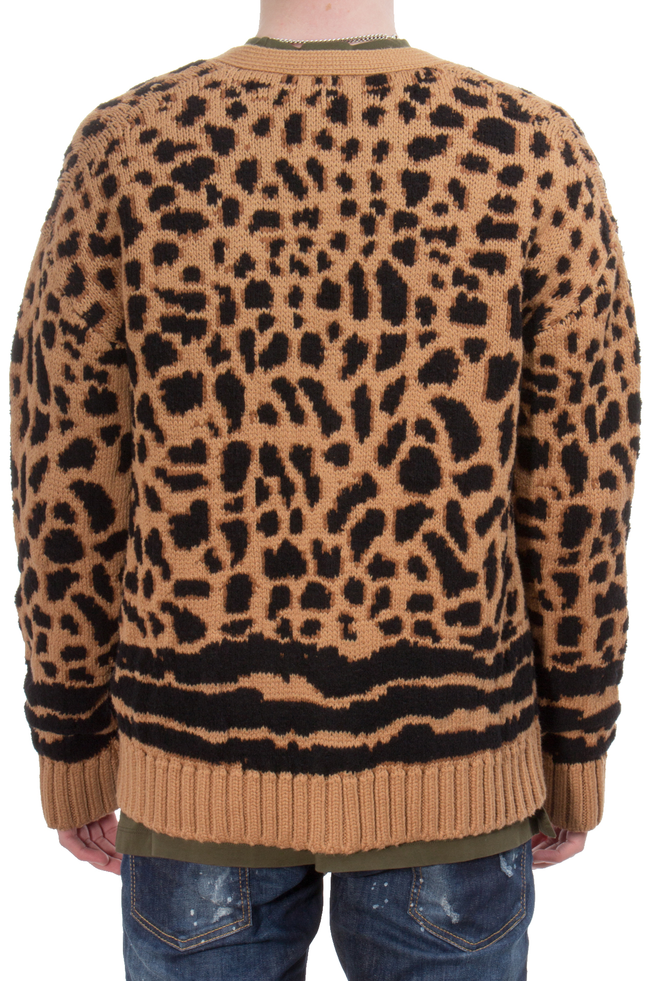 DSQUARED2 Leopard Wool Blend Cardigan DSQUARED2 Leopard Wool Blend Cardigan