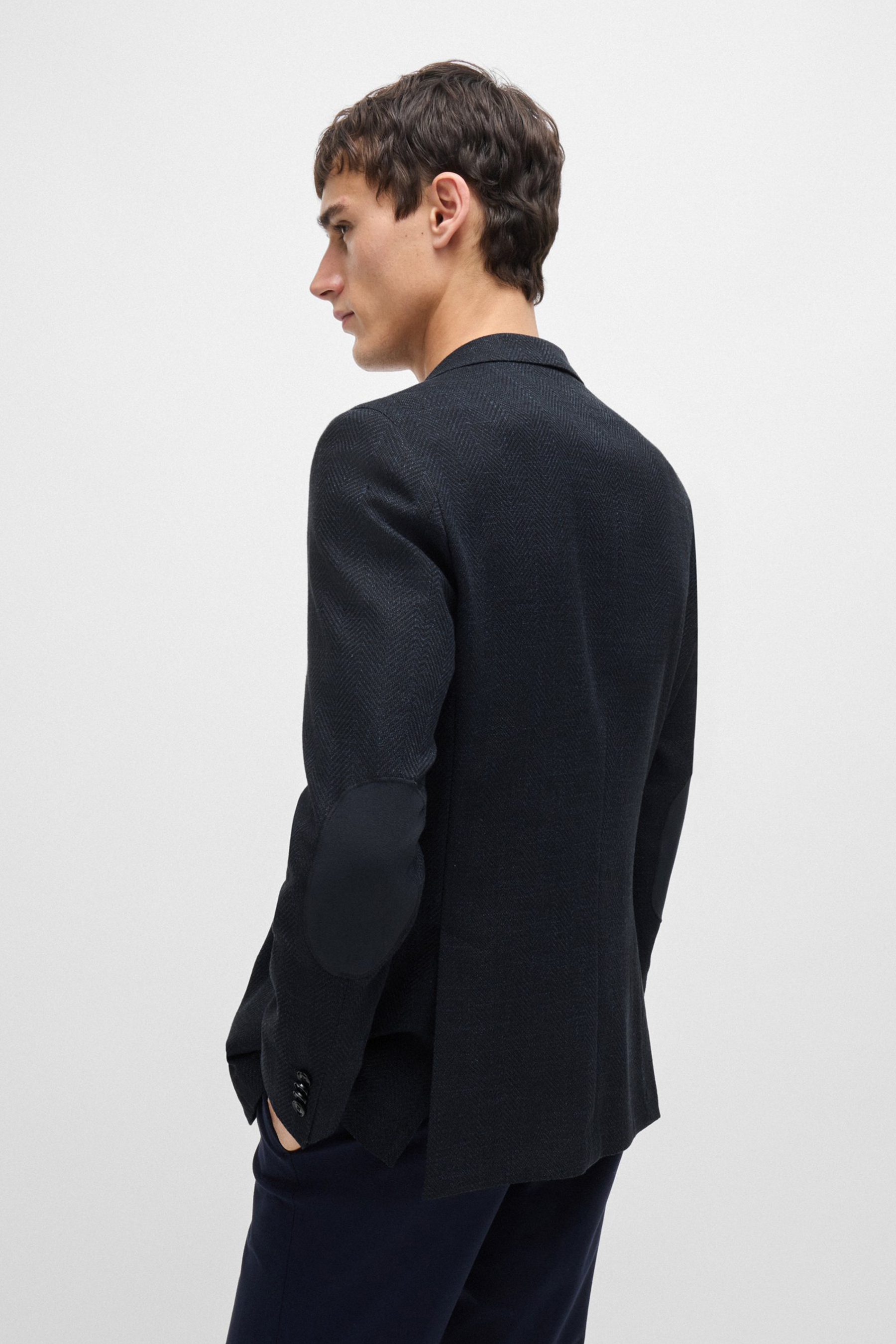 BOSS Herringbone Stretch-Cotton Blend Jacket C-Jaye BOSS Herringbone Stretch-Cotton Blend Jacket C-Jaye