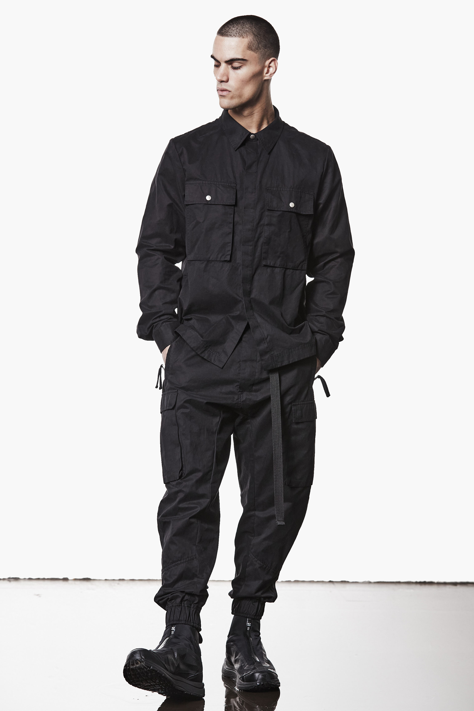 THOM KROM Regular Fit Peached Cotton Blend Overshirt Mantel, Hosen, Jacke, Mann, Person