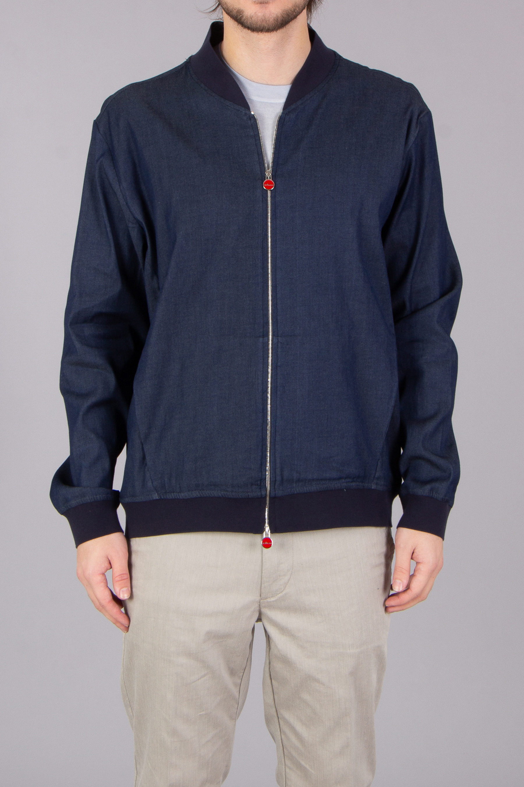 KITON Regular Fit Stretch Cotton Bomber Jacket