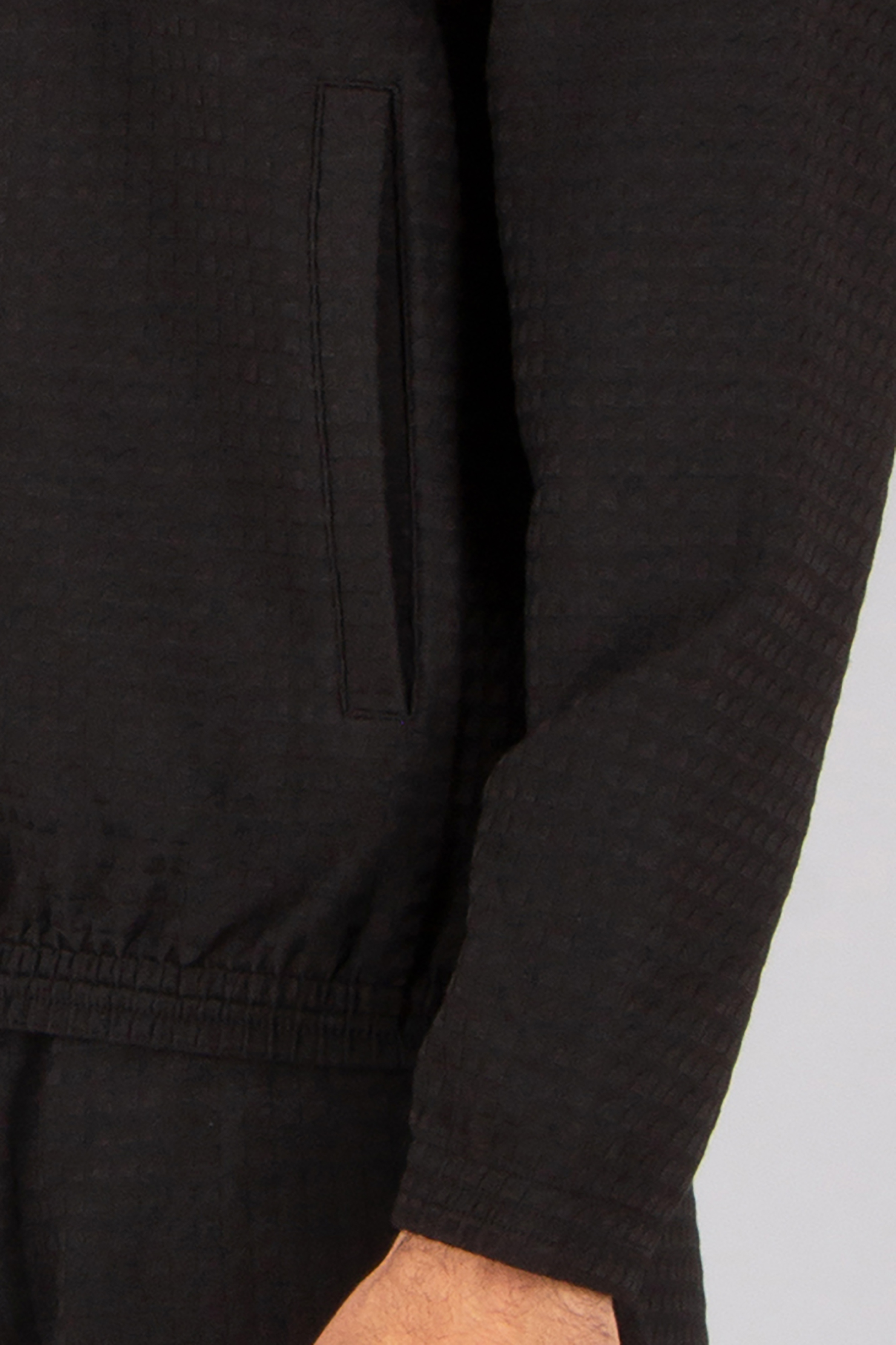 EMPORIO ARMANI Relaxed Fit Cotton-Lyocell Stretch Jacquard Zip-Up Sweatshirt Langarm, Ärmel, Mantel, Jacke, Hosen