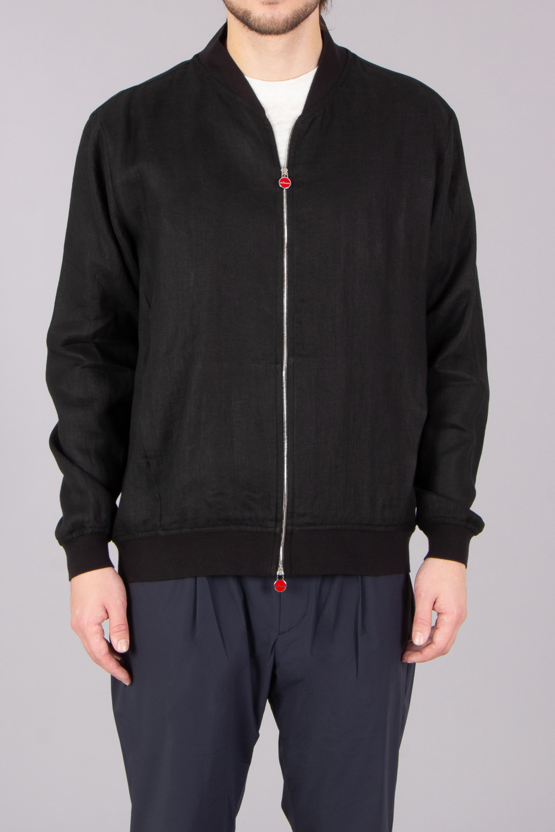 KITON Regular Fit Linen Bomber Jacket KITON Regular Fit Linen Bomber Jacket