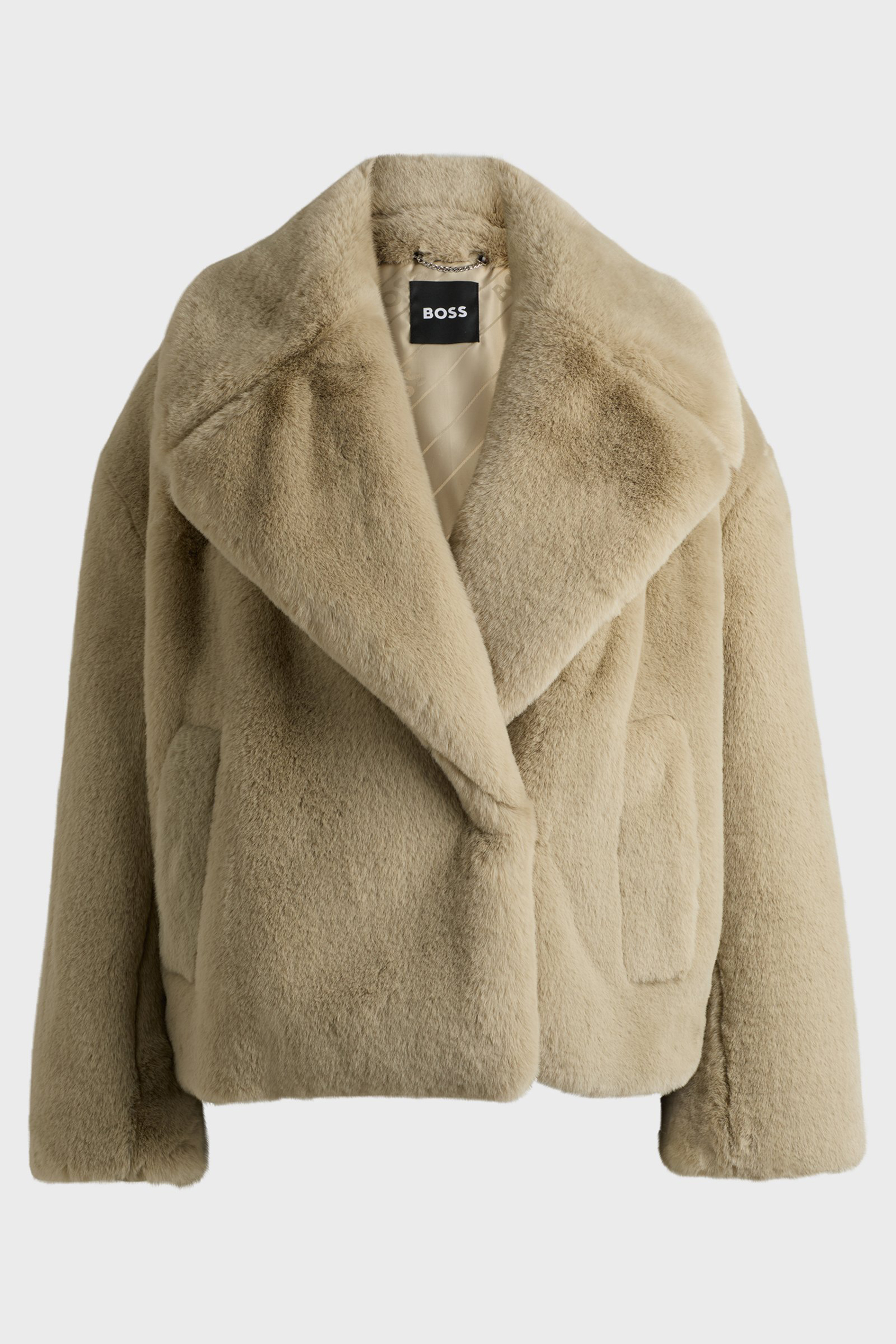 BOSS Cropped Teddy Jacket Curmeta BOSS Cropped Teddy Jacket Curmeta