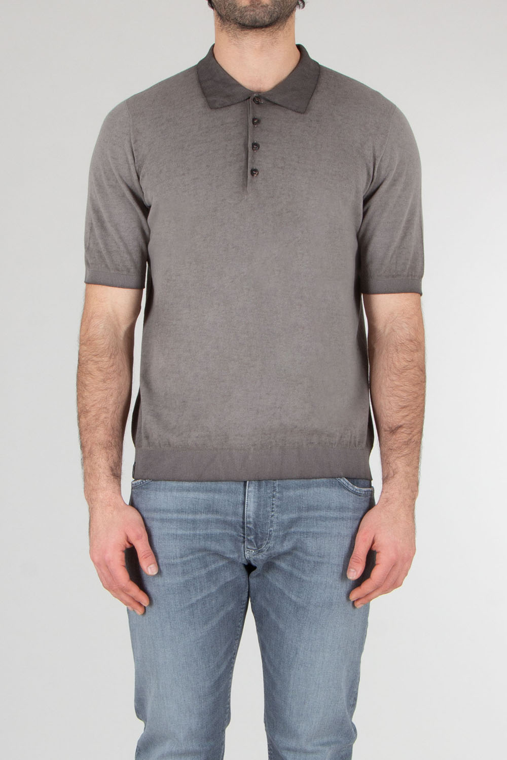AROVESCIO Regular Fit Cotton Knit Polo