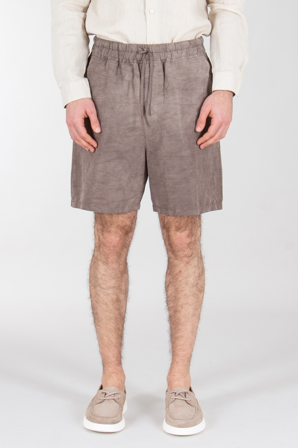 ROBERTO COLLINA Hand Treated Bermuda Shorts Moro