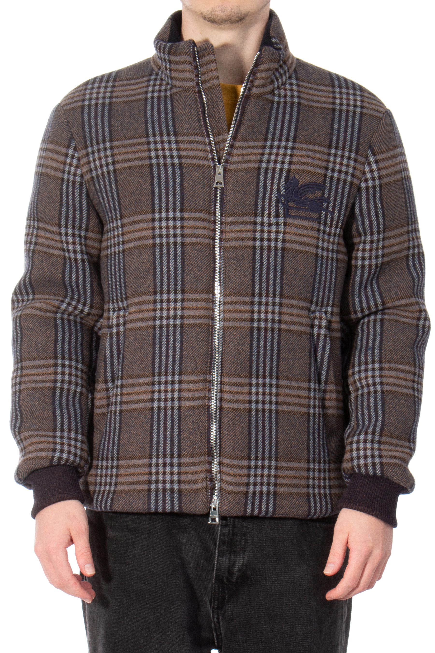 ETRO Padded Checked Wool Blend Jacket ETRO Padded Checked Wool Blend Jacket