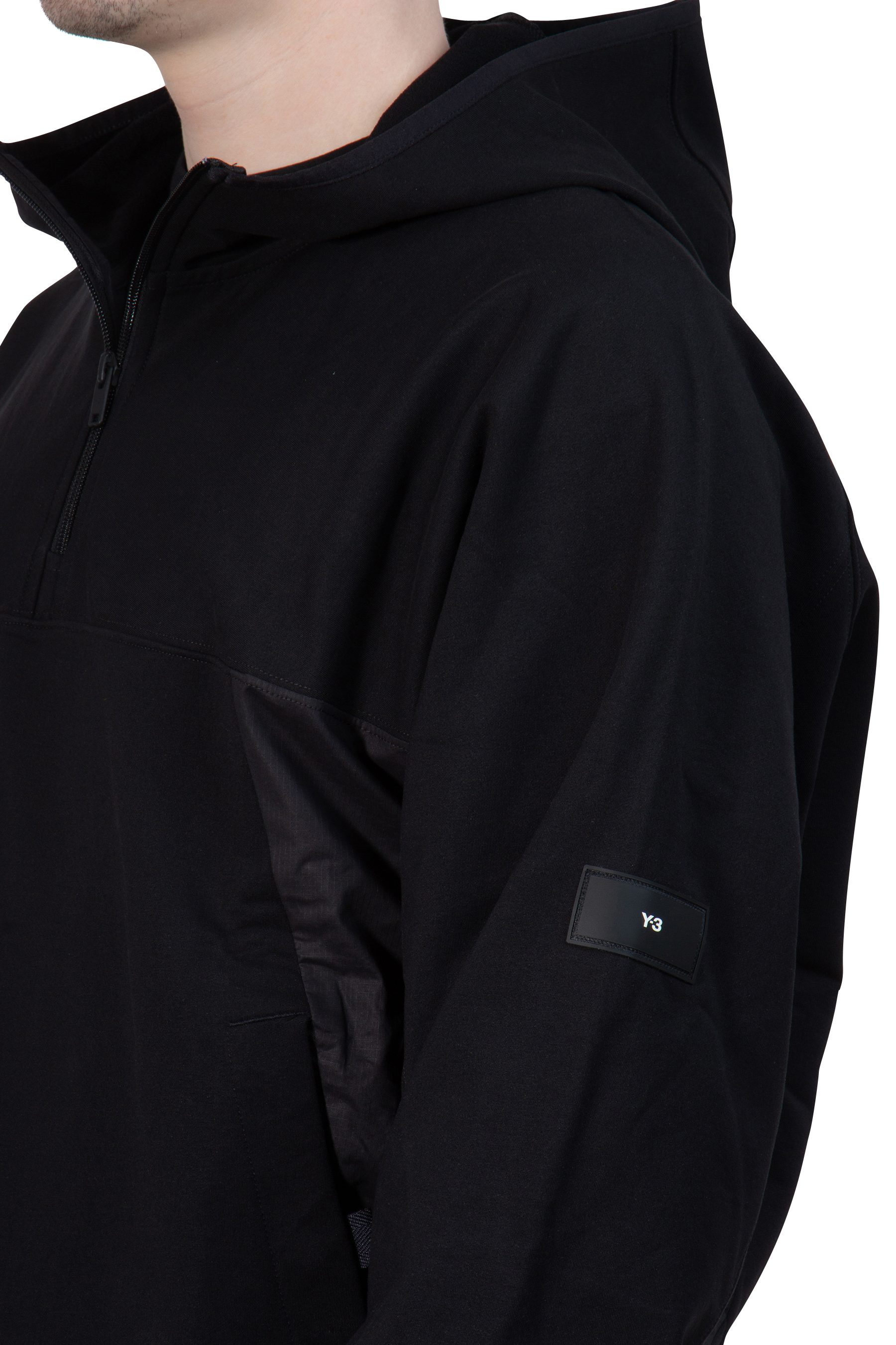 Y-3 Organic Cotton Stretch Terry Half Zip Hoodie Y-3 Organic Cotton Stretch Terry Half Zip Hoodie