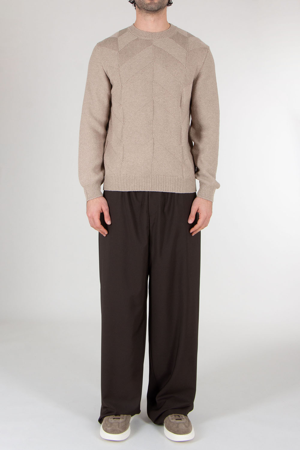 CANALI Regular Fit Cotton Silk Textured Sweater