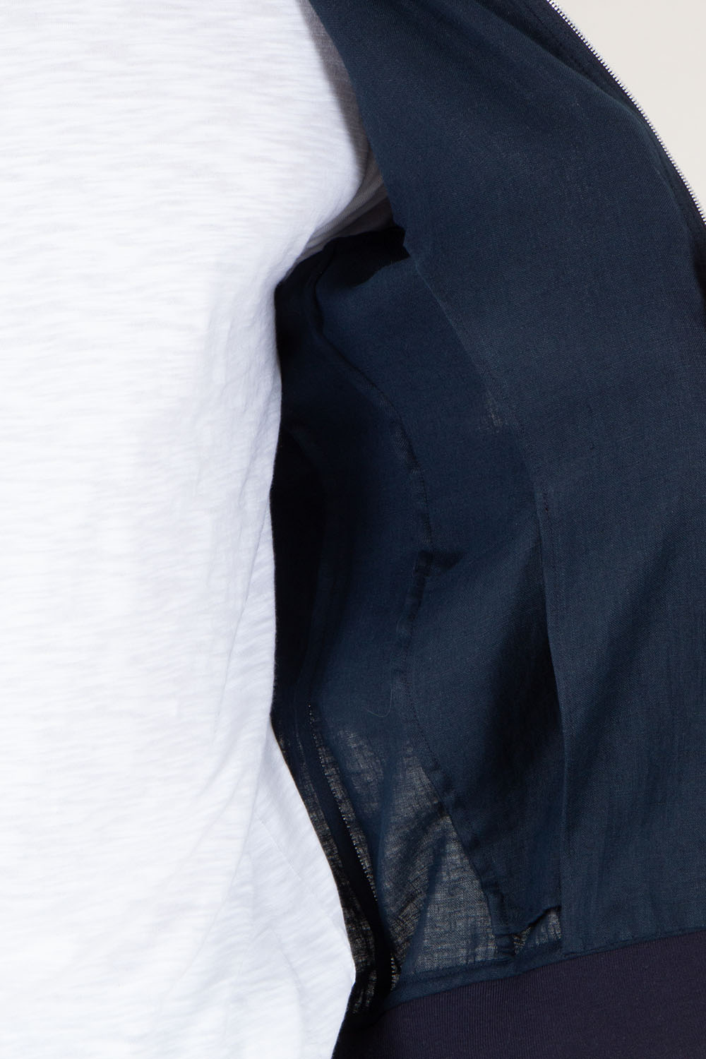 KITON Regular Fit Linen Bomber Jacket