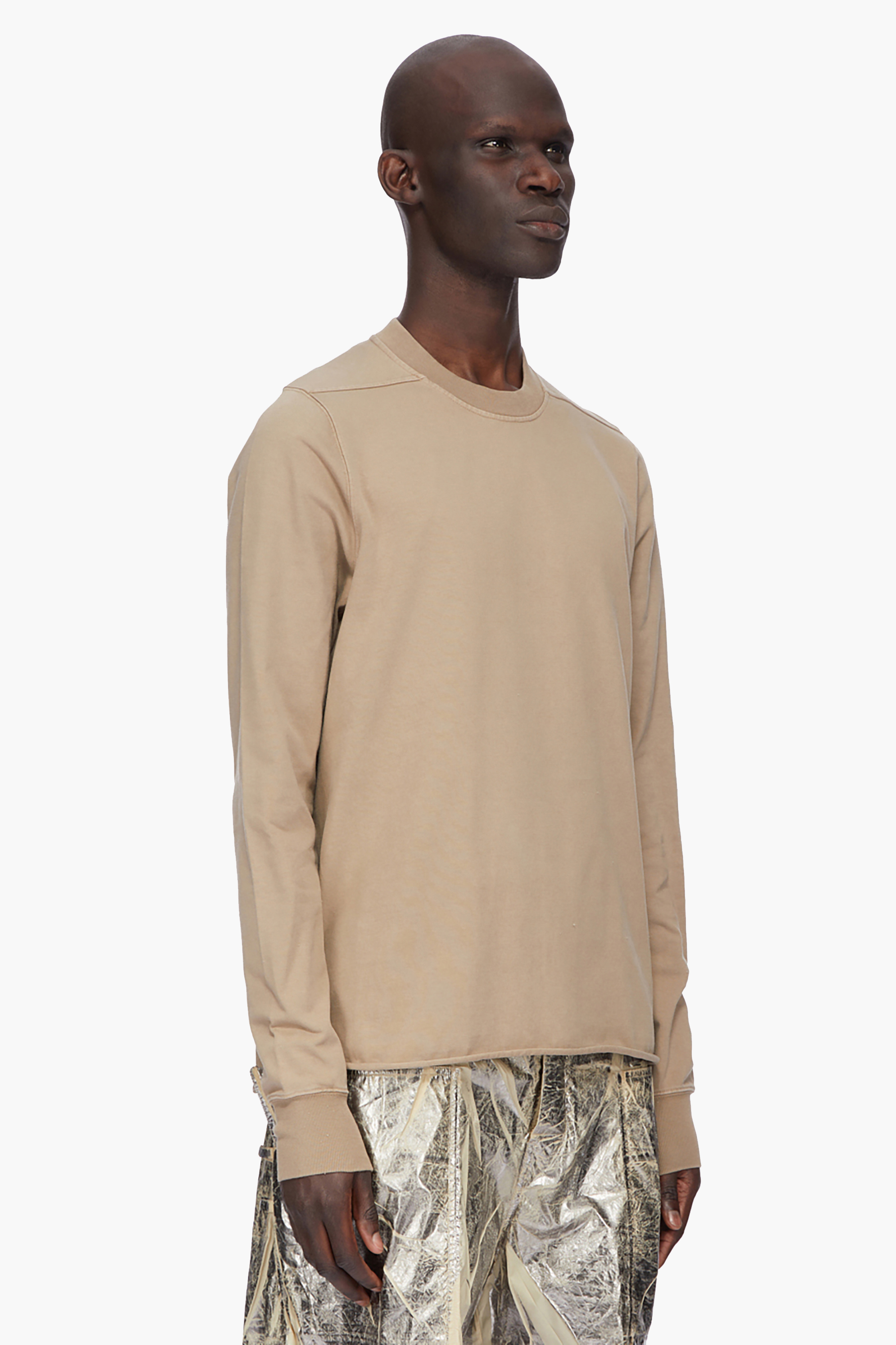 RICK OWENS DRKSHDW Regular Fit Compact Heavy Organic Cotton Jersey Crewneck Sweatshirt Langarm, Ärmel, Erwachsener, Mann, Person