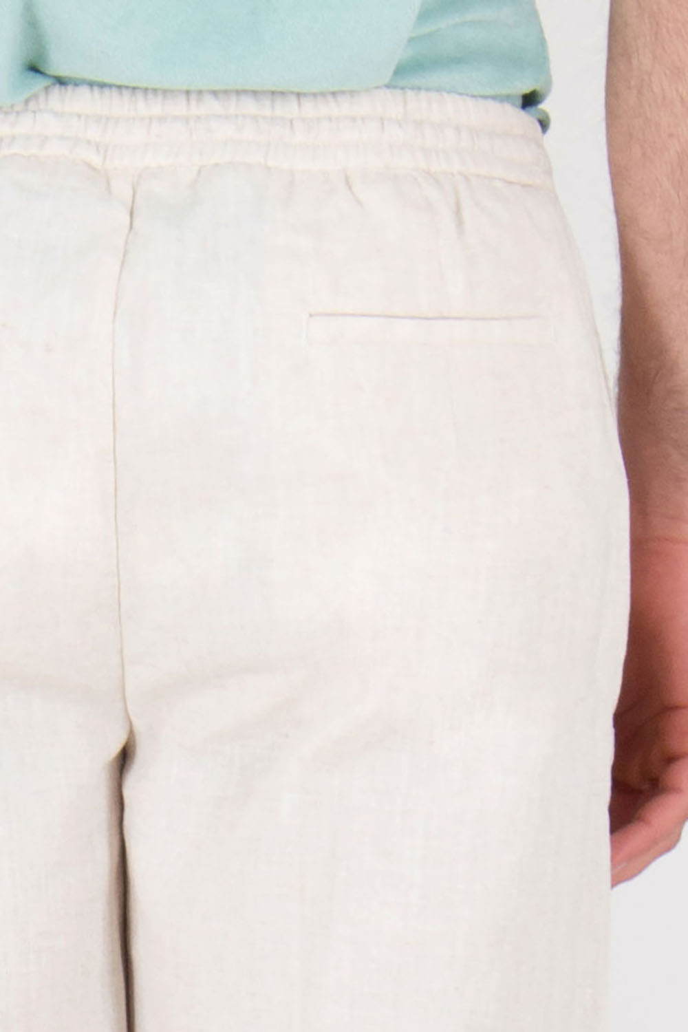 AURÉLIEN Slim Fit Linen Drawstring Trousers Seaside