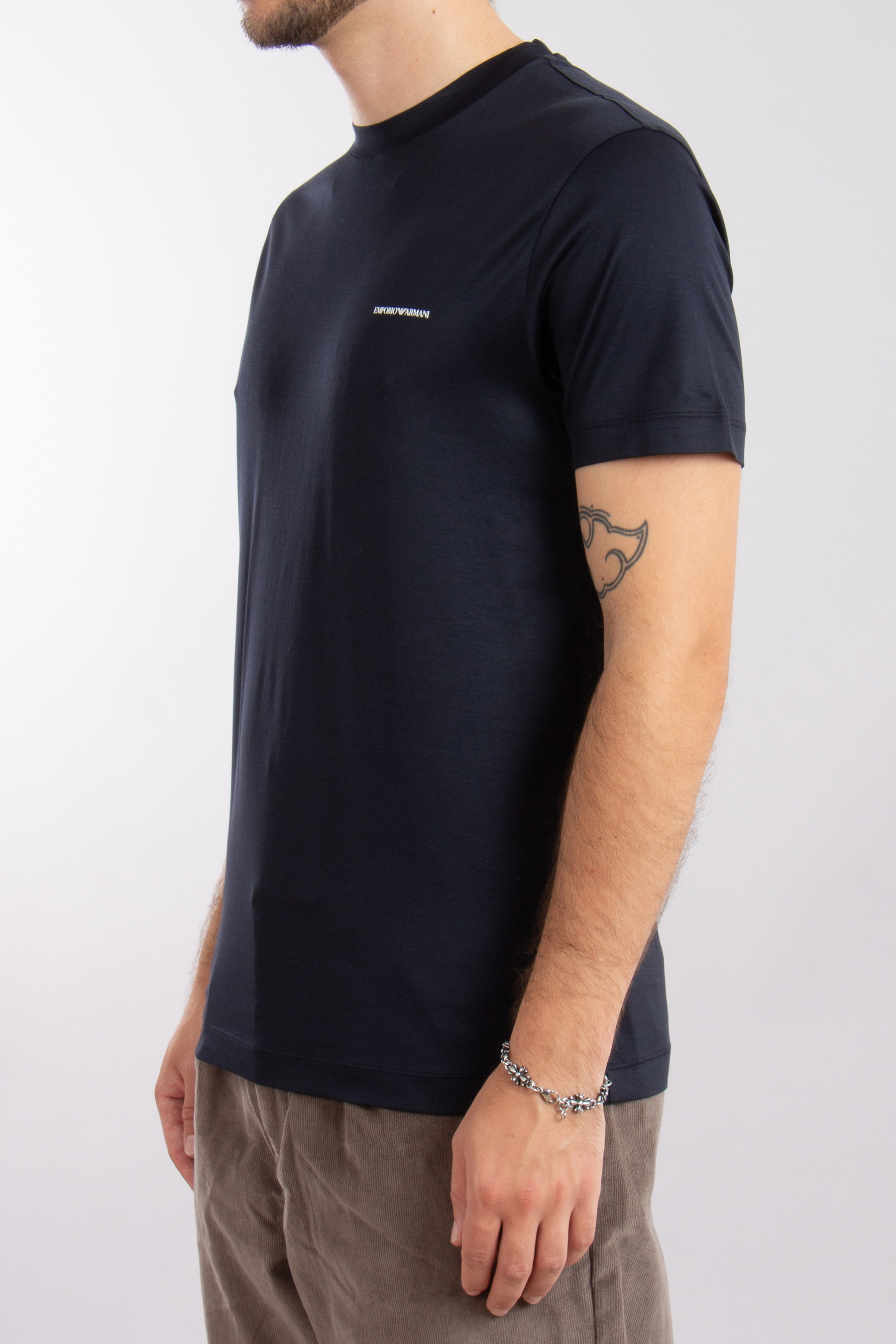 EMPORIO ARMANI Regular Fit Lyocell-Cotton Jersey T-Shirt