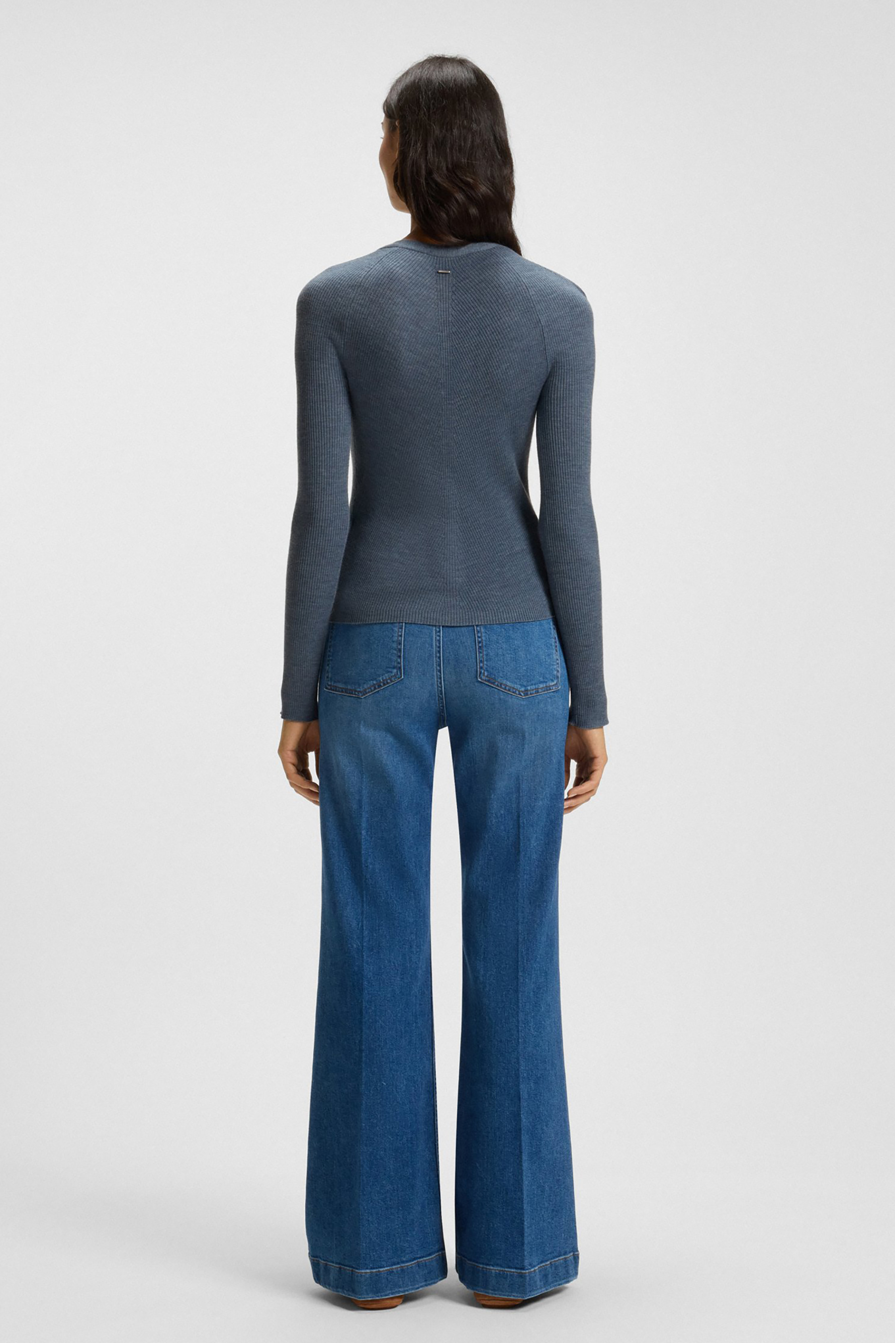 BOSS Slim Fit Superfine Virgin Wool Cardigan Friva Bekleidung, Hosen, Jeans, Langarm, Person