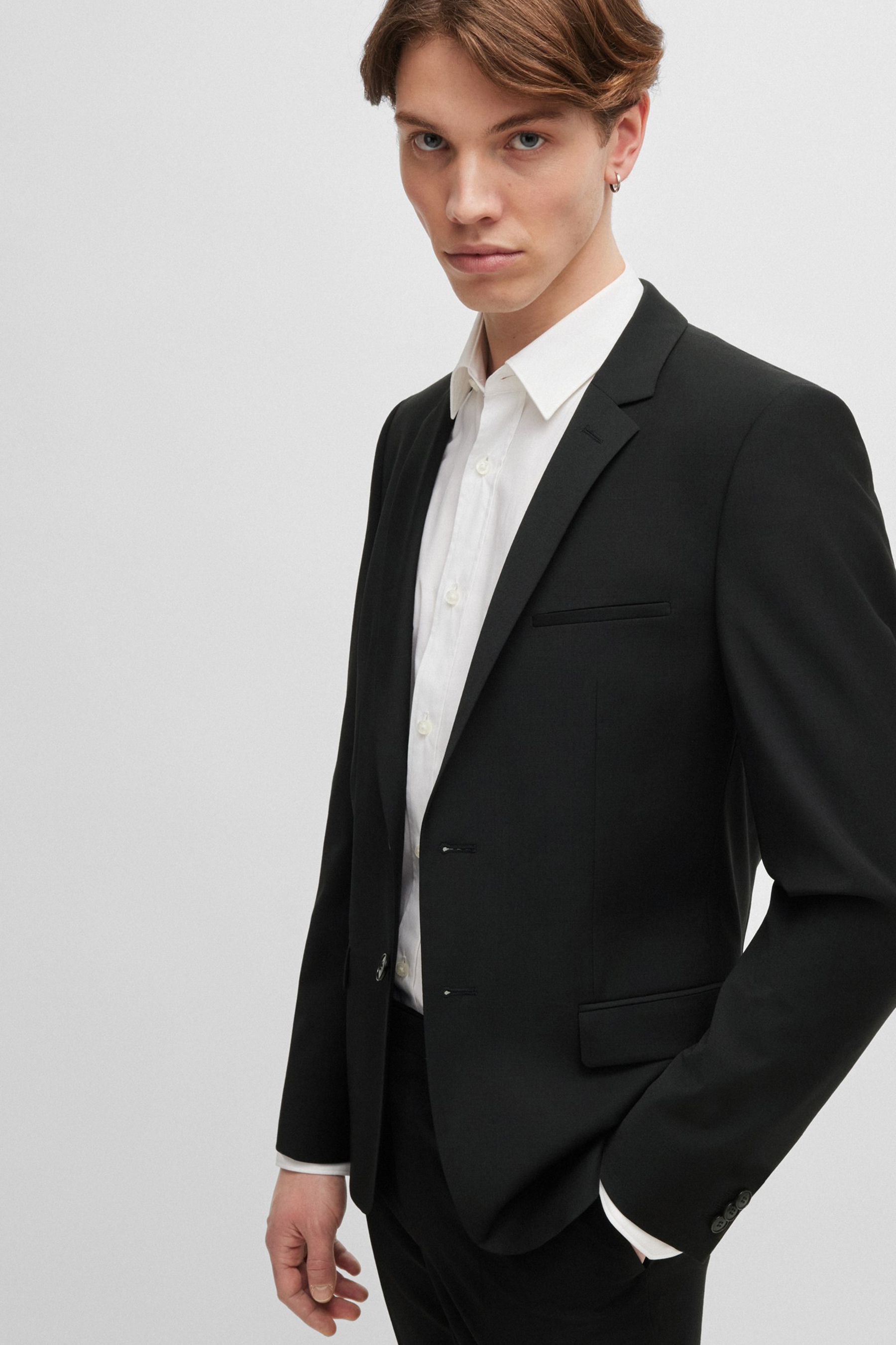 HUGO Extra Slim Fit Stretch Virgin Wool Blend Jacket Arti Formelle Kleidung, Anzug, Smoking, Blazer, Mantel