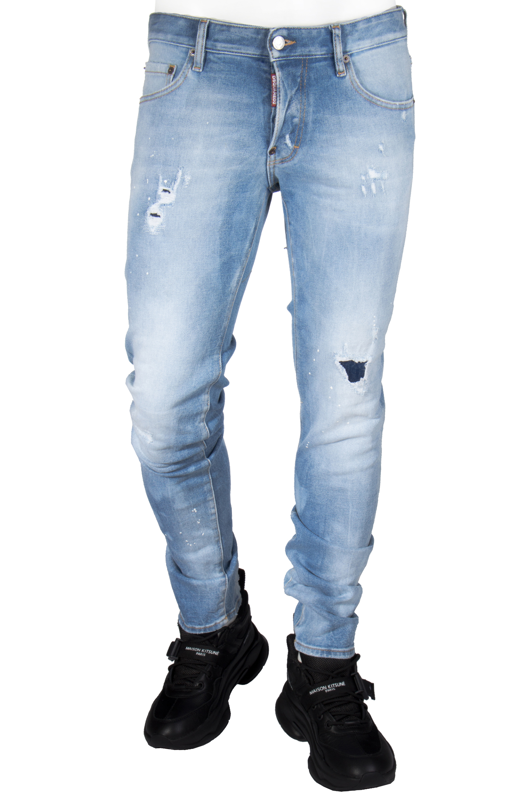 DSQUARED2 Slim Jeans Light Blue Holes DSQUARED2 Slim Jeans Light Blue Holes