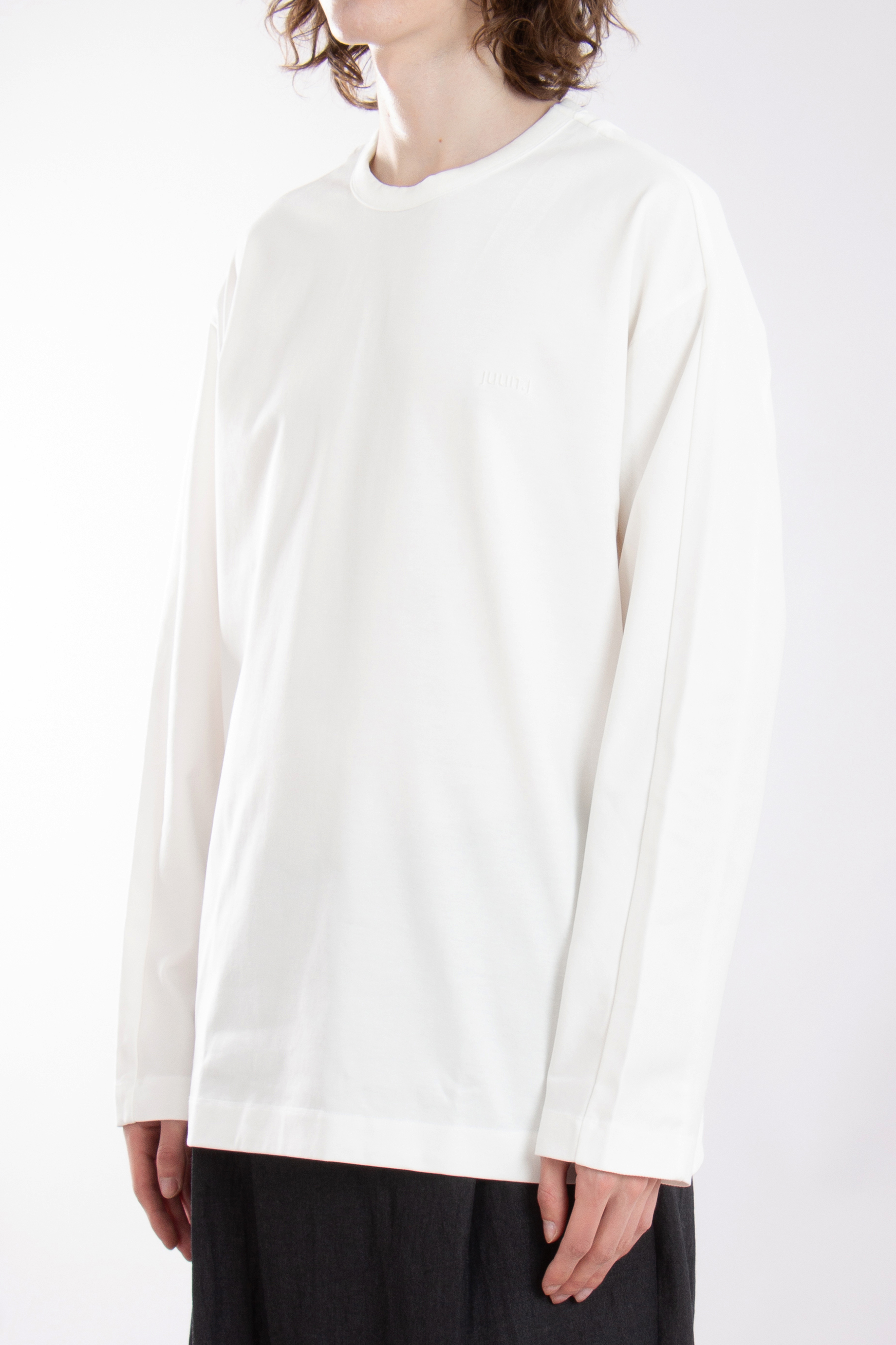 JUUN.J Embroidered Oversized Cotton Jersey Long Sleeve T-Shirt JUUN.J Embroidered Oversized Cotton Jersey Long Sleeve T-Shirt