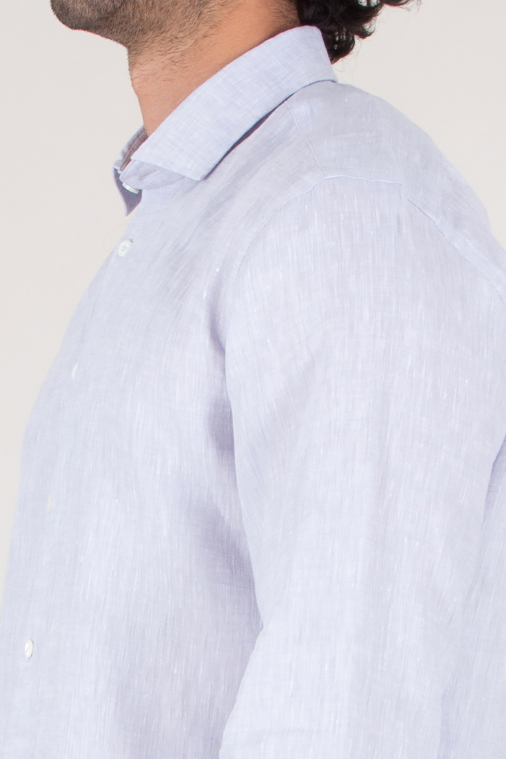 VAN LAACK Tailored Fit Linen Shark Collar Shirt