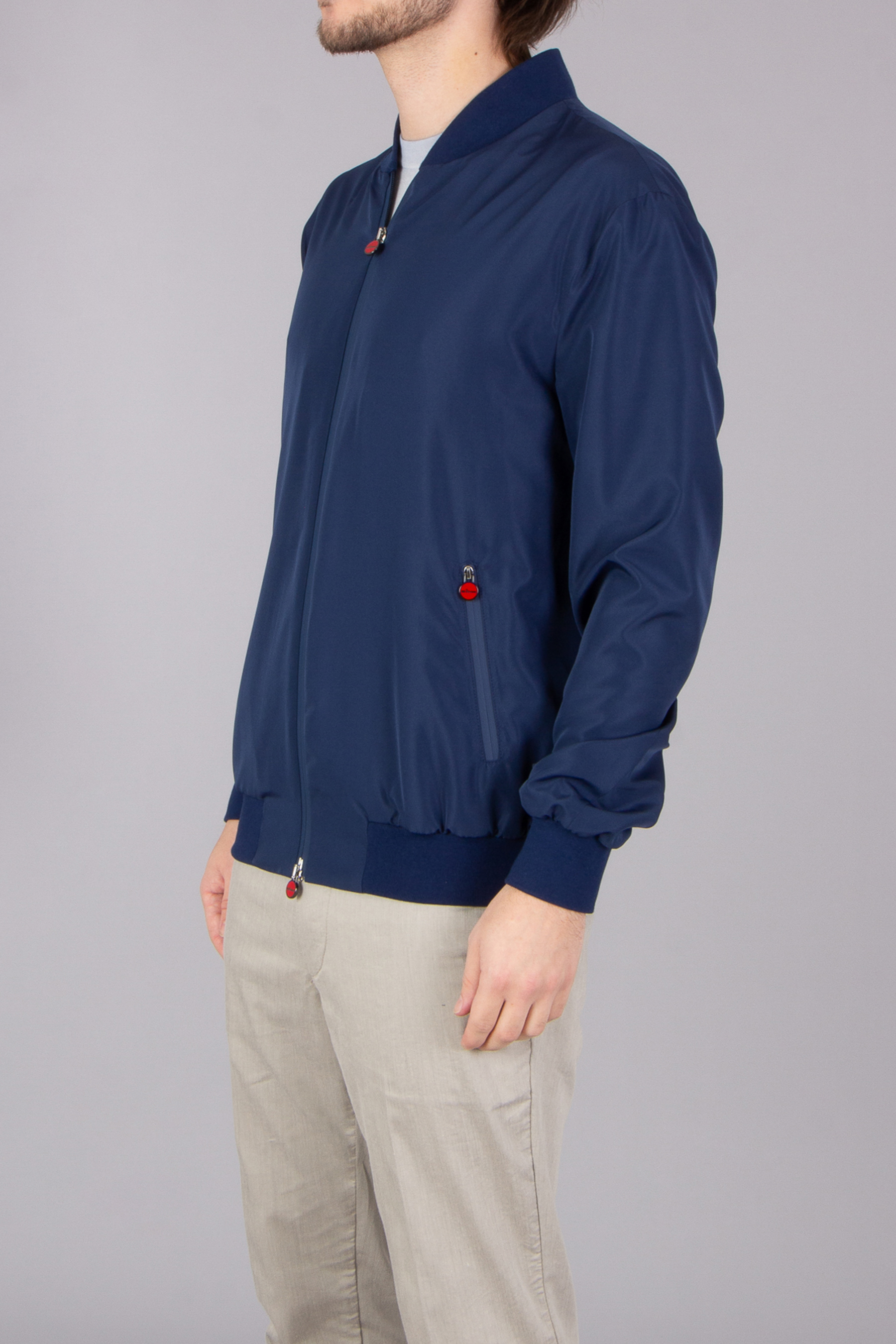 KITON Regular Fit Technical Fabric Bomber Jacket KITON Regular Fit Technical Fabric Bomber Jacket
