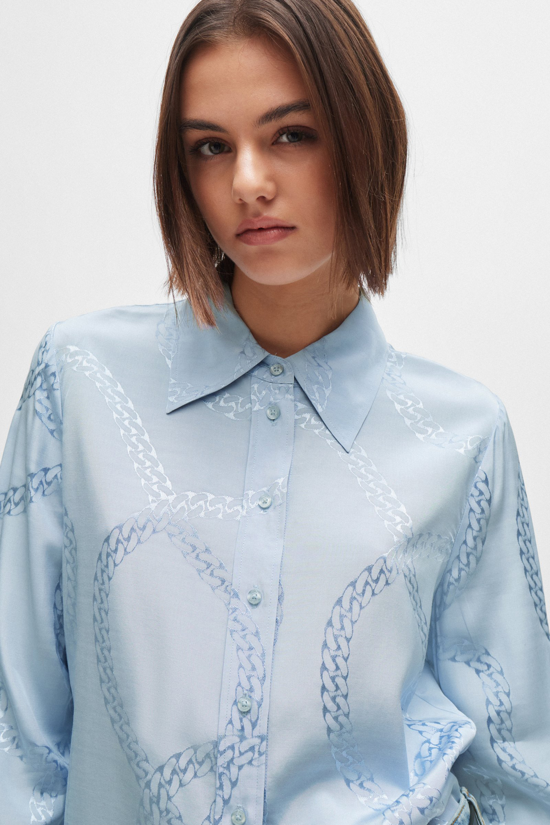 HUGO Chain Pattern Viscose Blouse Cemalie HUGO Chain Pattern Viscose Blouse Cemalie