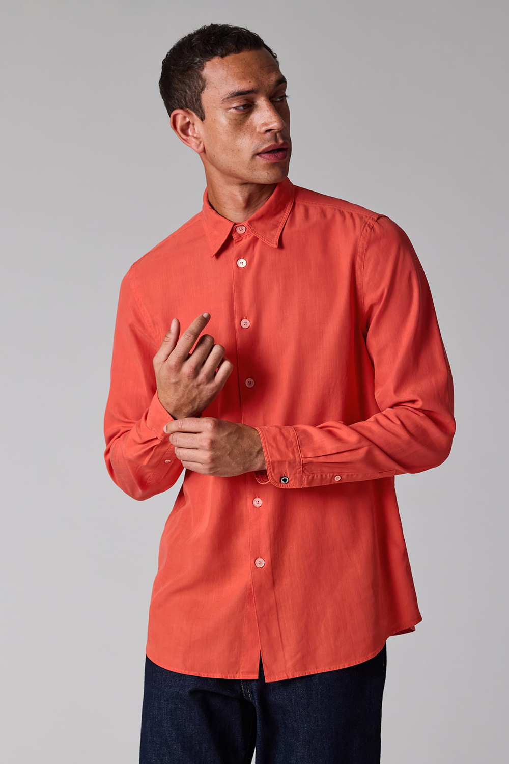 PAUL SMITH Regular Fit Lyocell-Cotton Slub Shirt